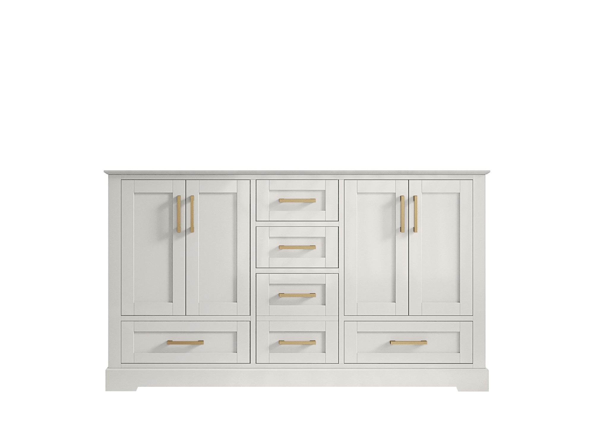 Boston 60 in. W x 22 in. D Double Sink Bathroom Vanity in Alabaster with Countertop - Cabinet Only