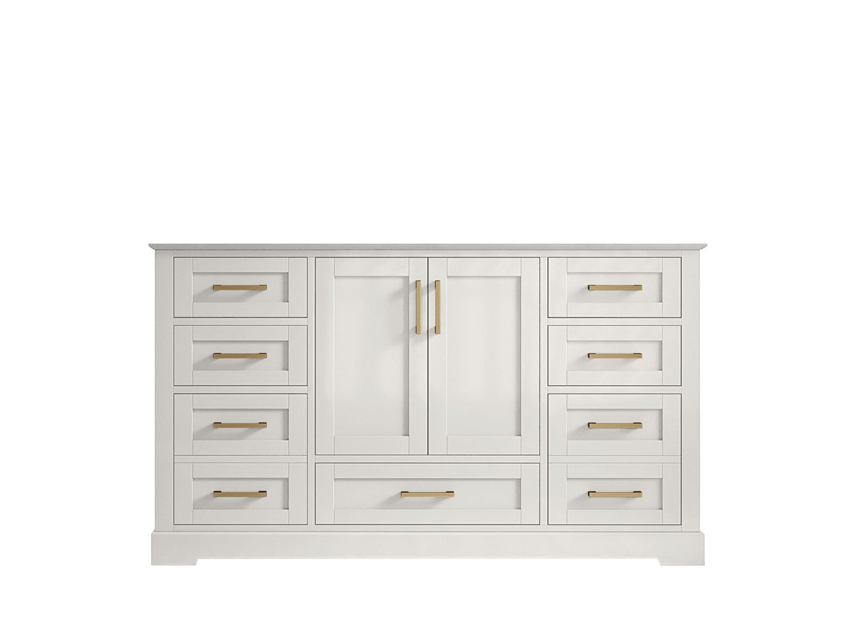 Boston 60 in. W x 22 in. D Single Sink Bathroom Vanity in Alabaster with Countertop - Cabinet Only