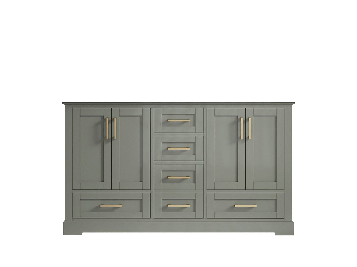 Boston 60 in. W x 22 in. D Double Sink Bathroom Vanity in Evergreen with Countertop - Cabinet Only