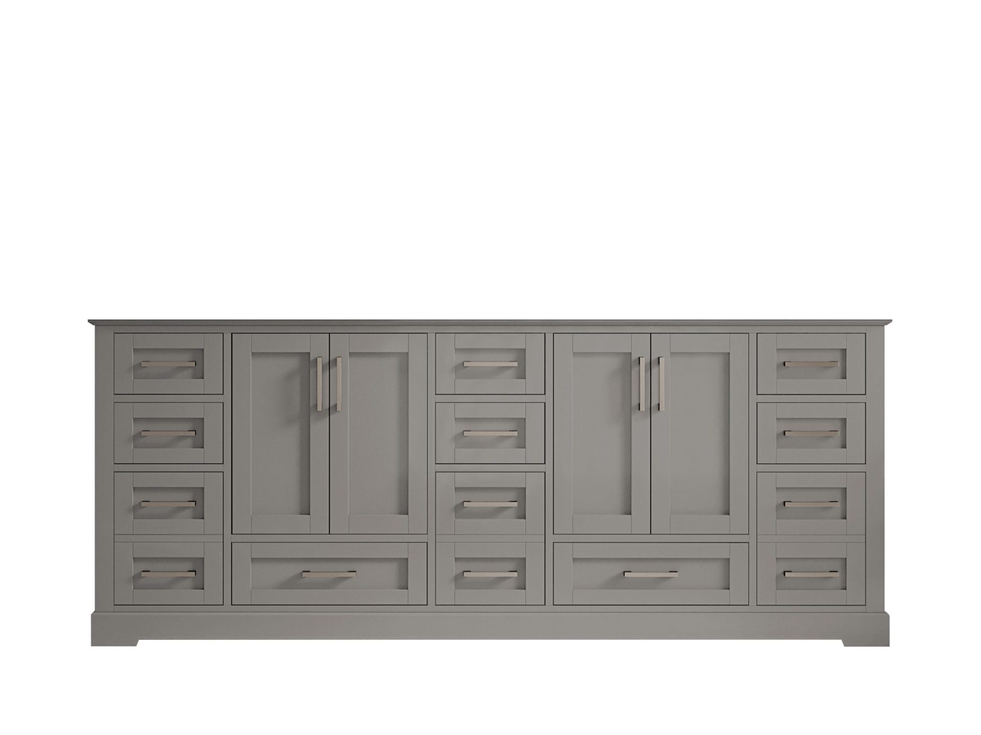 Boston 84 in. W x 22 in. D Double Sink Bathroom Vanity in Elephant Skin Gray with Countertop - Cabinet Only