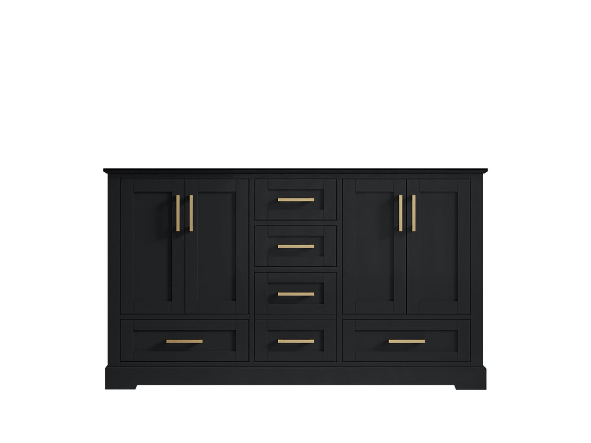 Boston 60 in. W x 22 in. D Double Sink Bathroom Vanity in Wrought Iron with Countertop - Cabinet Only