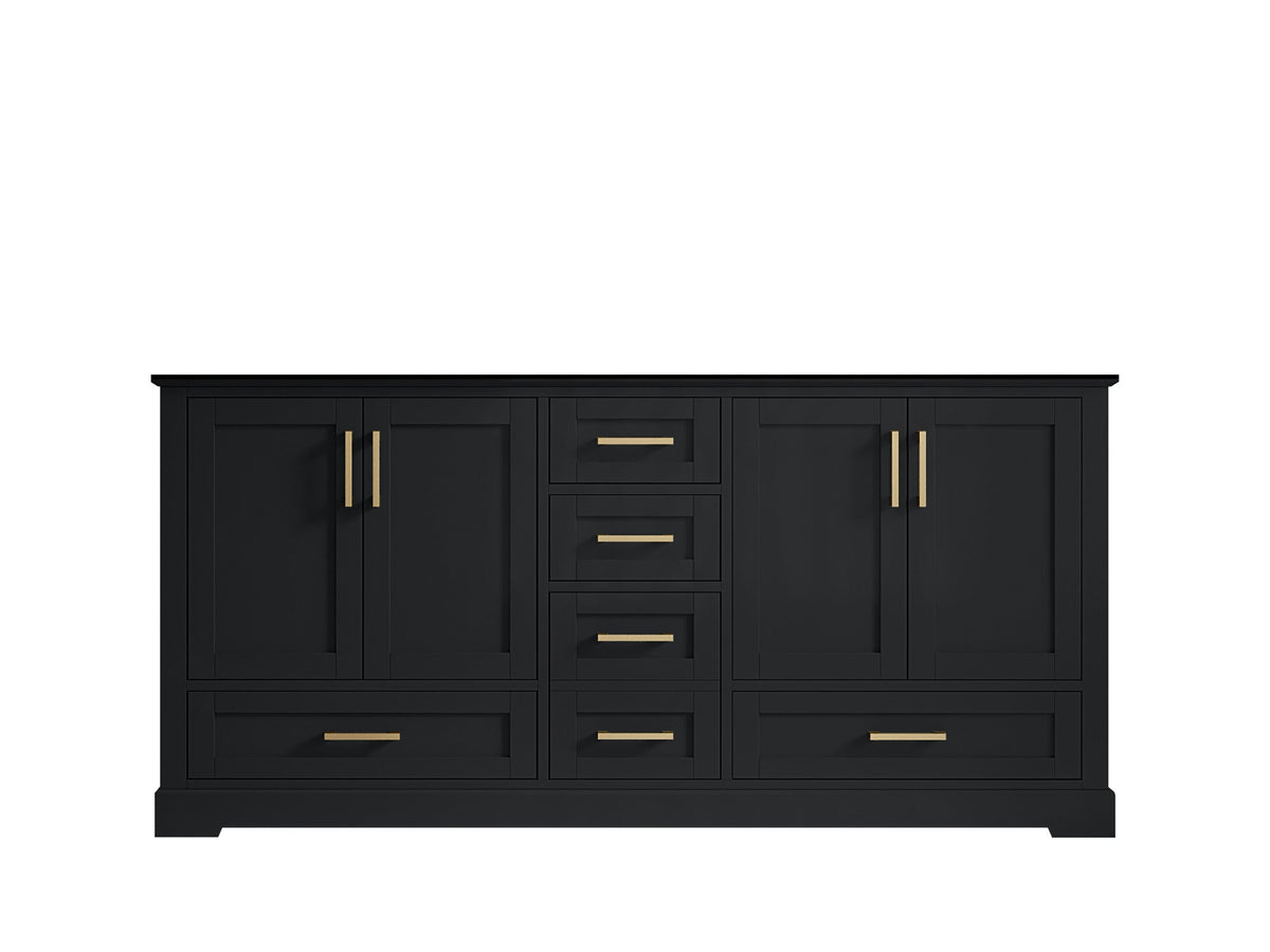 Boston 72 in. W x 22 in. D Double Sink Bathroom Vanity in Wrought Iron with Countertop - Cabinet Only