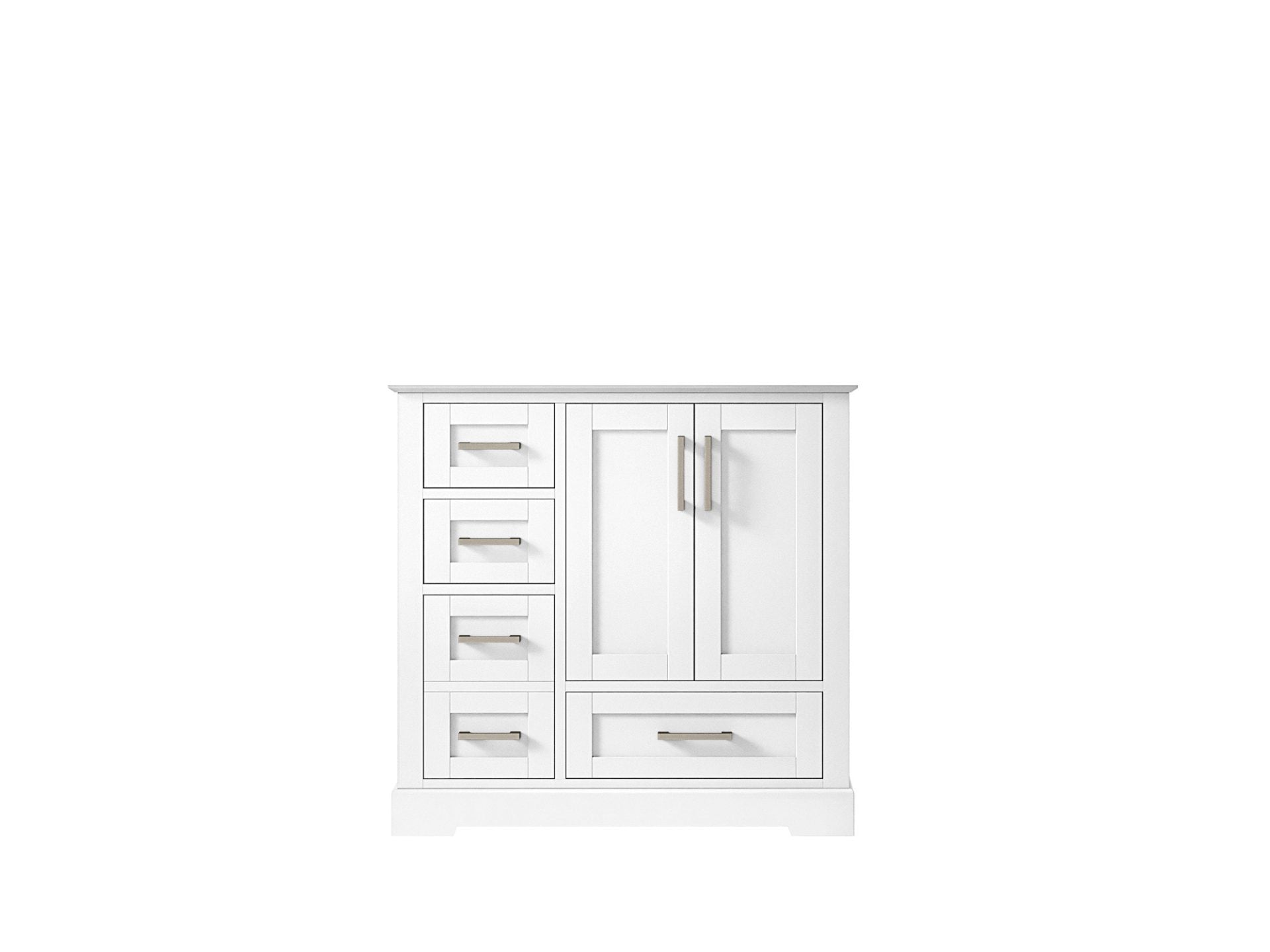 Boston 36 in. W x 22 in. D Single Sink Bathroom Vanity in White with Countertop - Cabinet Only