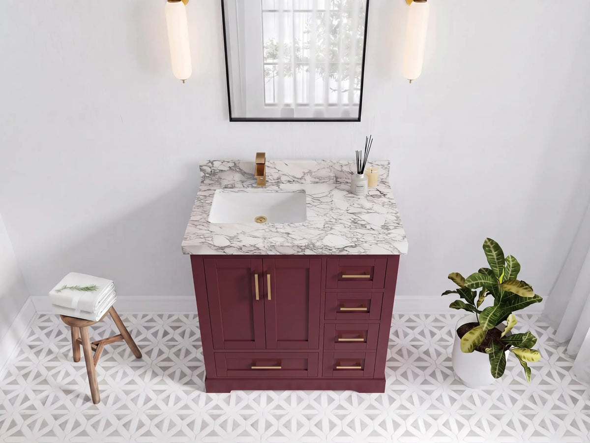 Boston 36 in. W x 22 in. D Left Offset Sink Bathroom Vanity