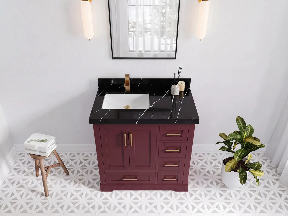 Boston 36 in. W x 22 in. D Left Offset Sink Bathroom Vanity