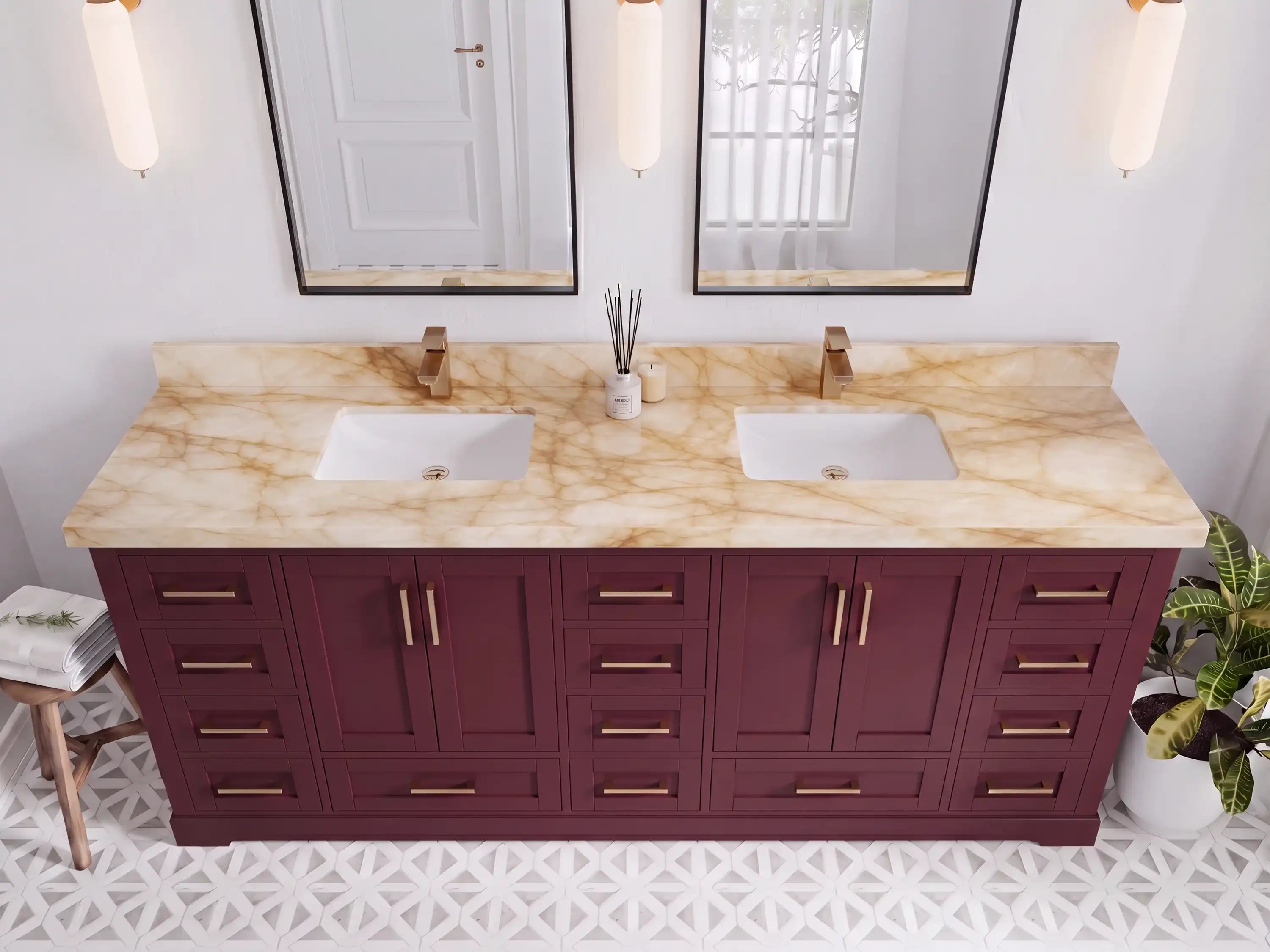Boston 84 in. W x 22 in. D Double Sink Bathroom Vanity