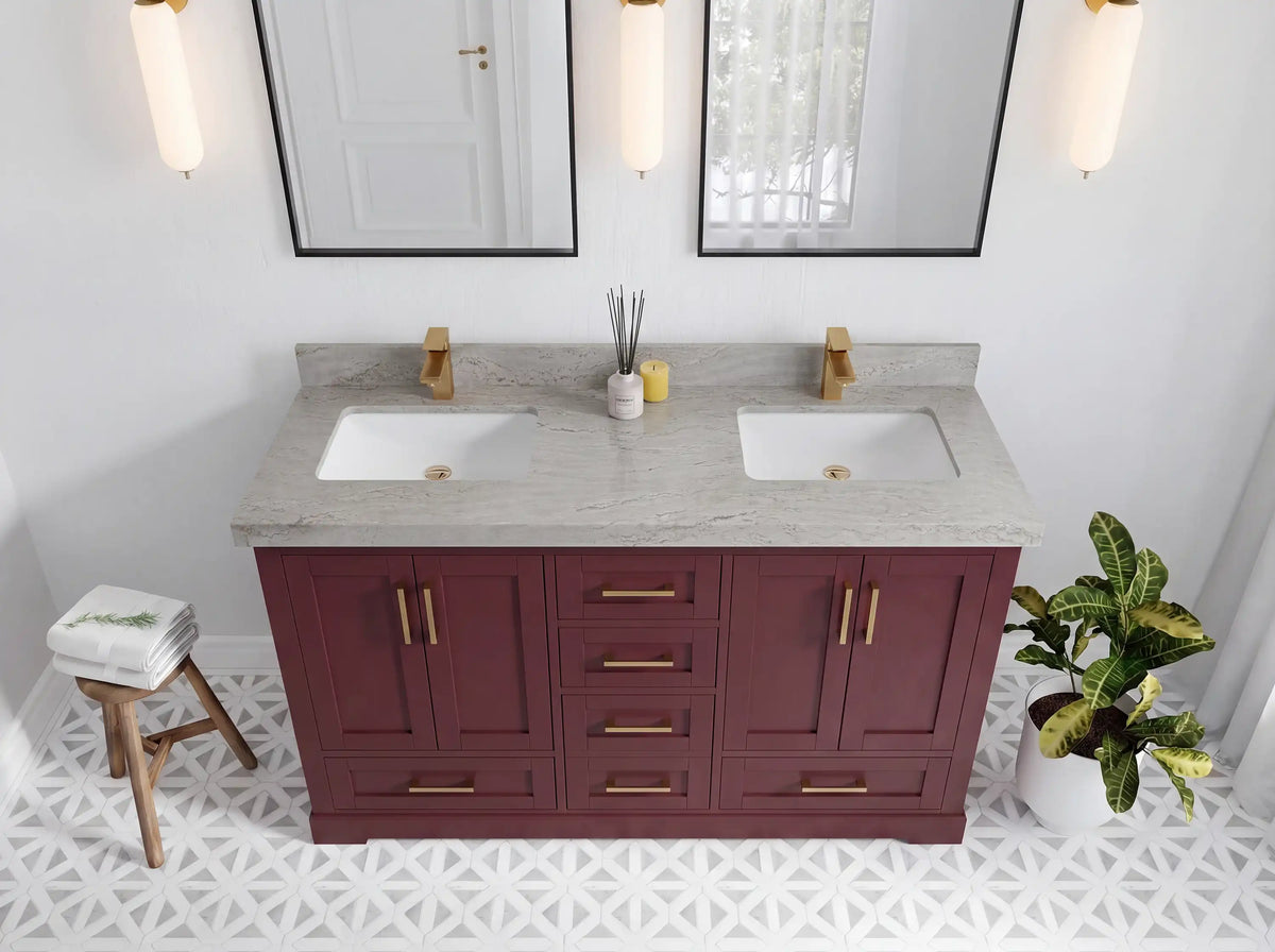Boston 60 in. W x 22 in. D Double Sink Bathroom Vanity