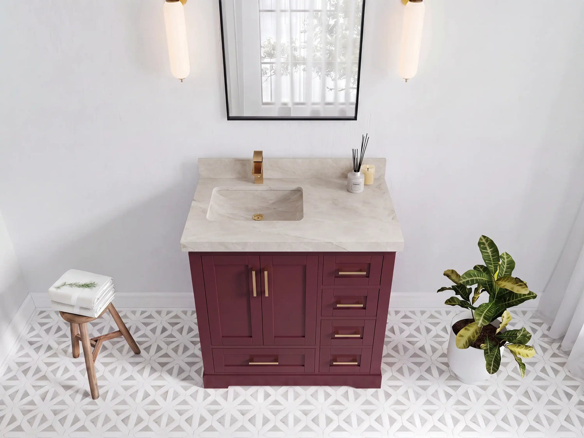 Boston 36 in. W x 22 in. D Left Offset Sink Bathroom Vanity
