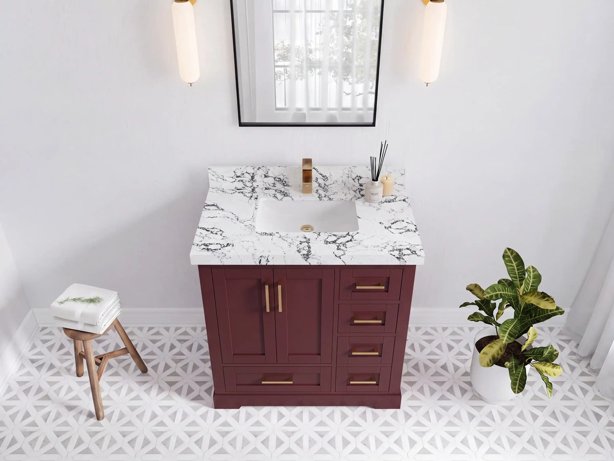 Boston 36 in. W x 22 in. D Center Sink Bathroom Vanity