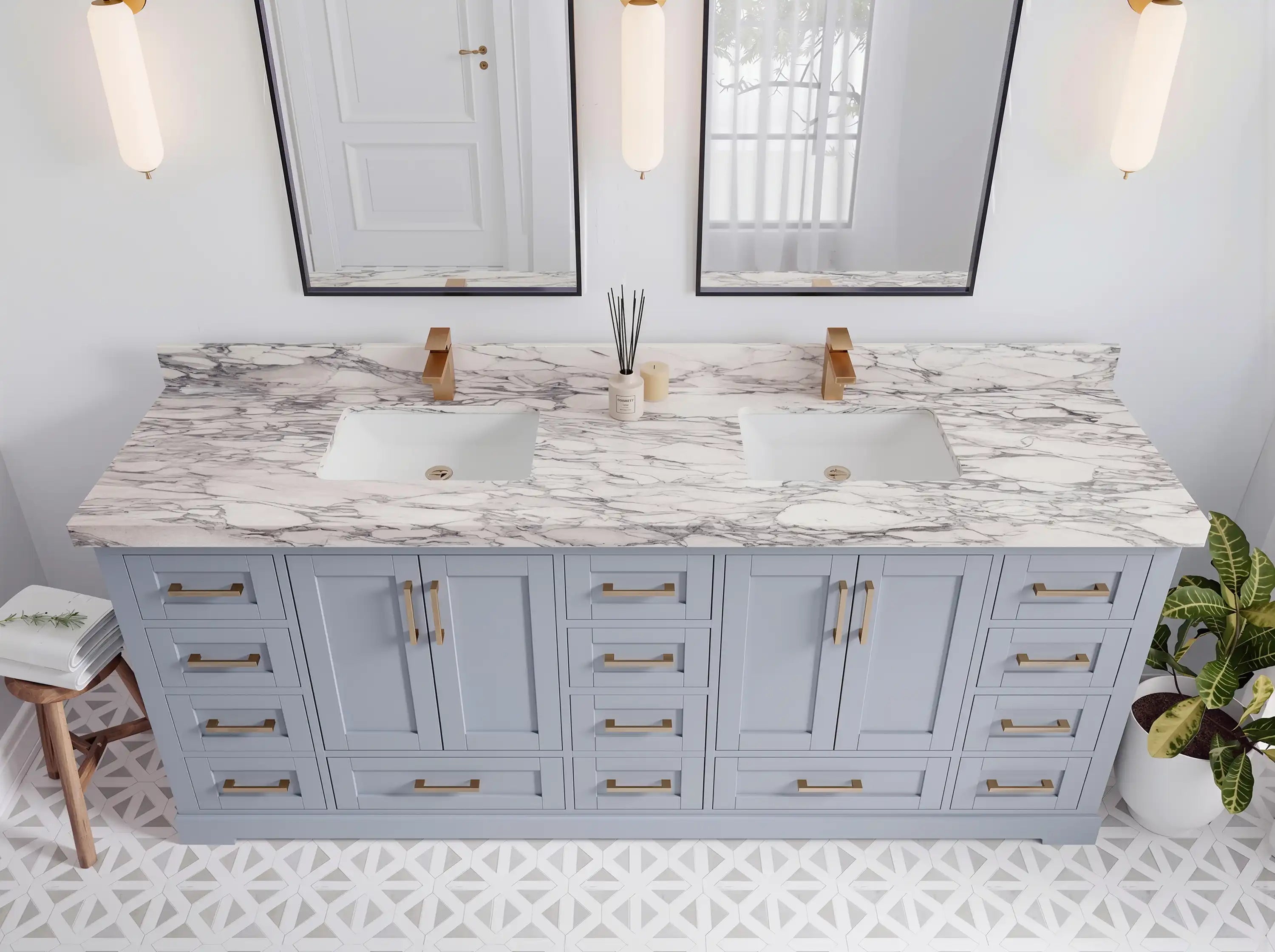 Boston 84 in. W x 22 in. D Double Sink Bathroom Vanity