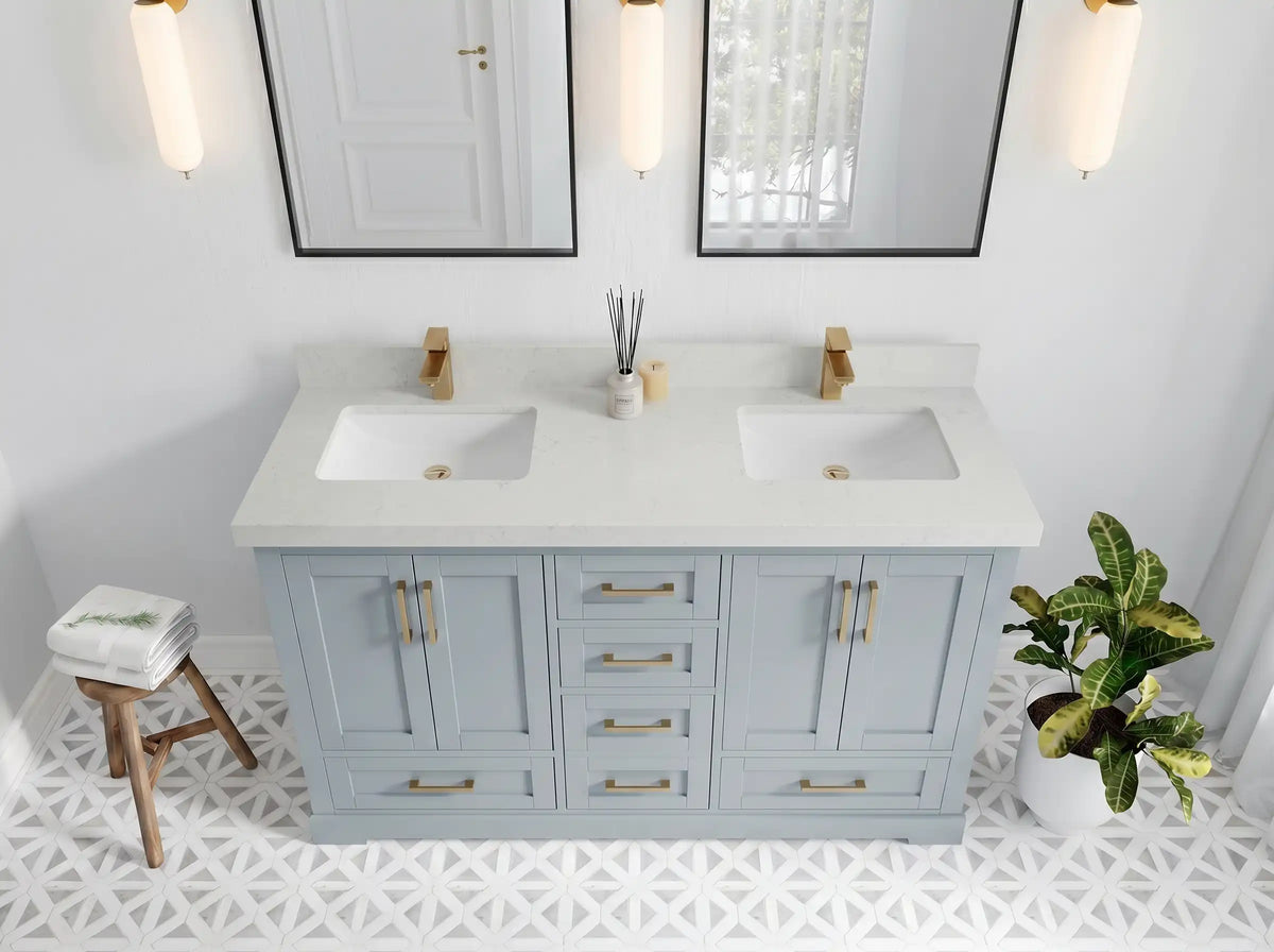 Boston 60 in. W x 22 in. D Double Sink Bathroom Vanity