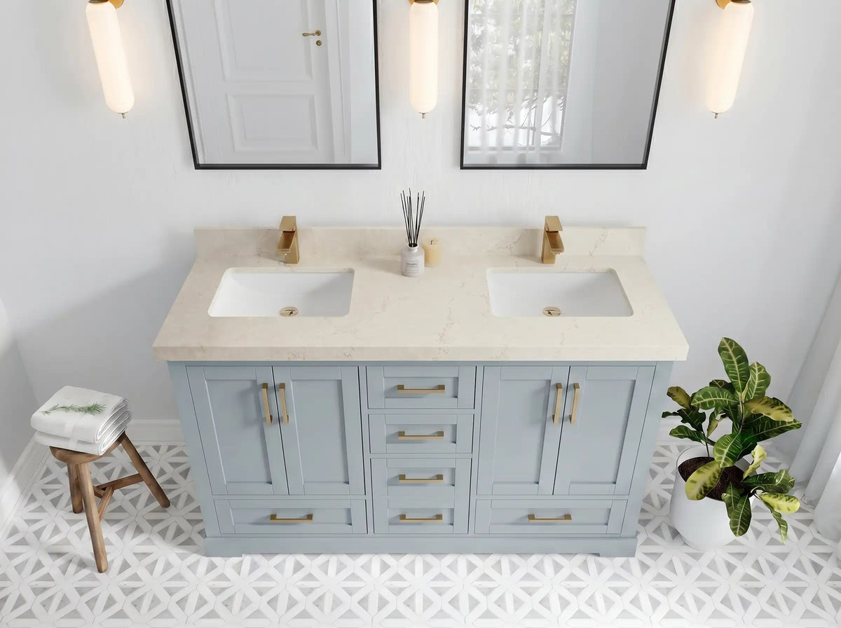 Boston 60 in. W x 22 in. D Double Sink Bathroom Vanity