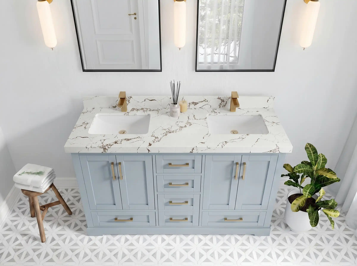 Boston 60 in. W x 22 in. D Double Sink Bathroom Vanity