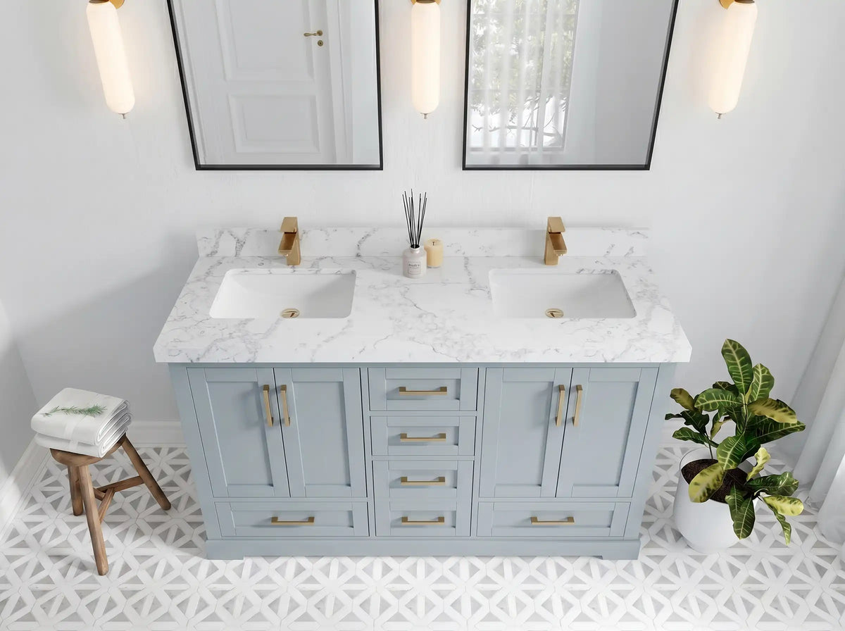 Boston 60 in. W x 22 in. D Double Sink Bathroom Vanity