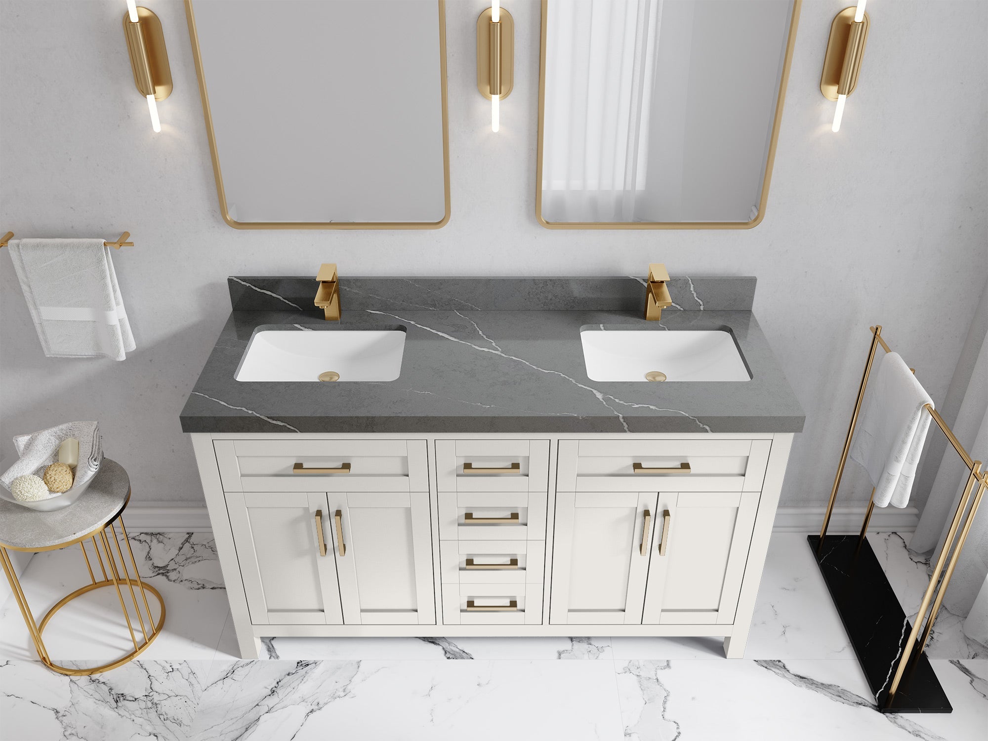Cambridge 60 in. W x 22 in. D Double Sink Bathroom Vanity