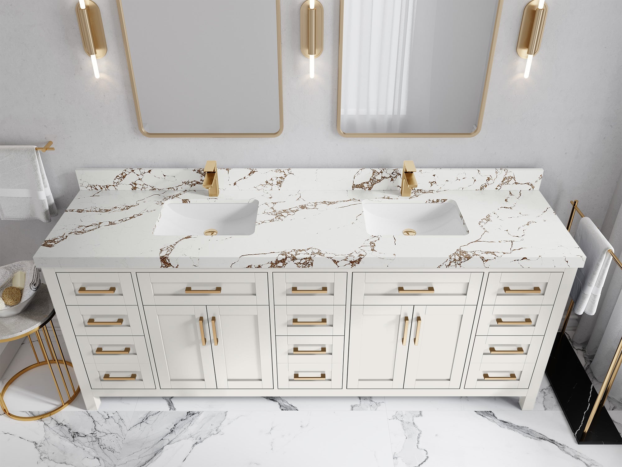 Cambridge 84 in. W x 22 in. D Double Sink Bathroom Vanity