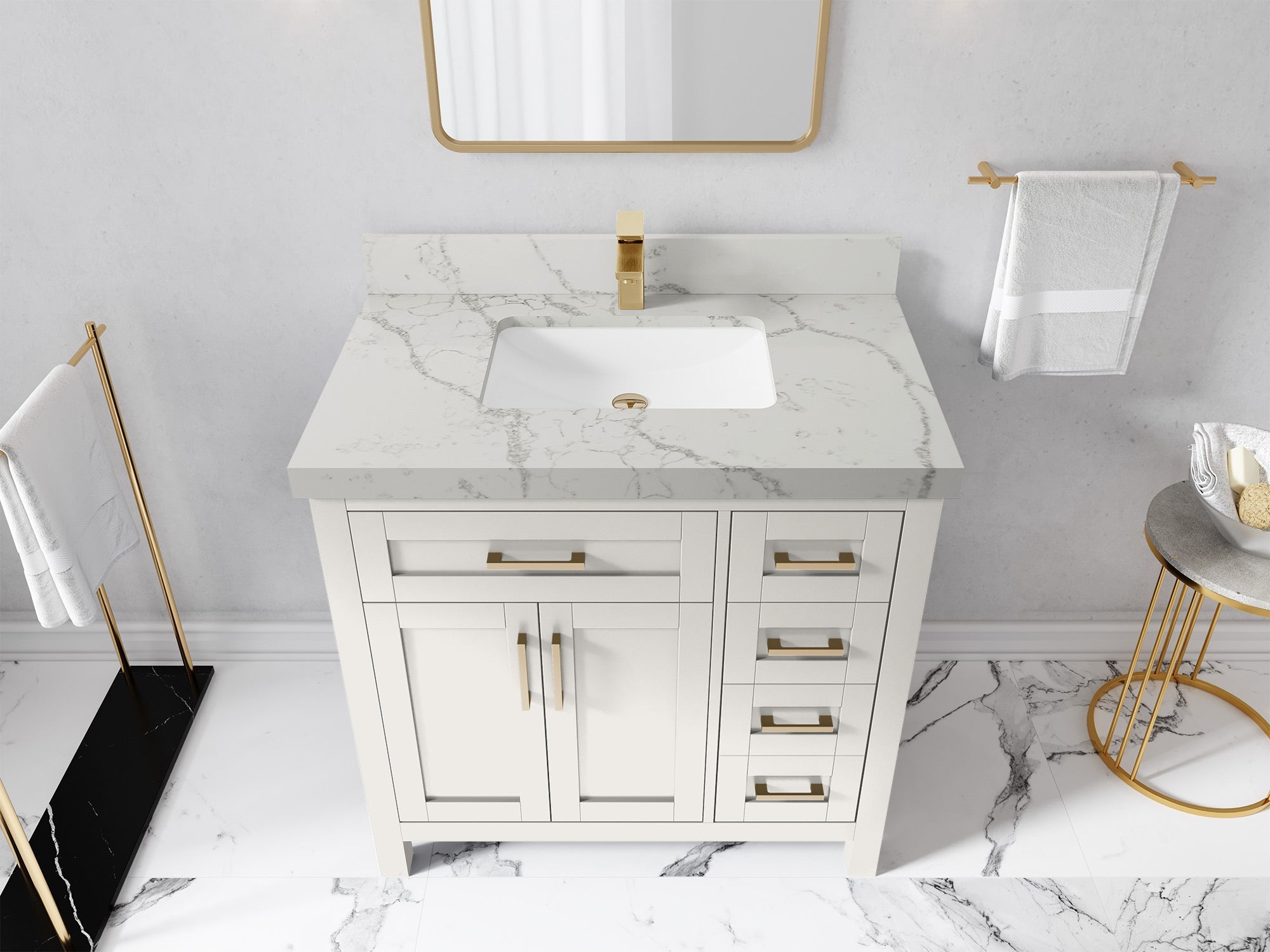 Cambridge 36 in. W x 22 in. D Single Center Sink Bathroom Vanity