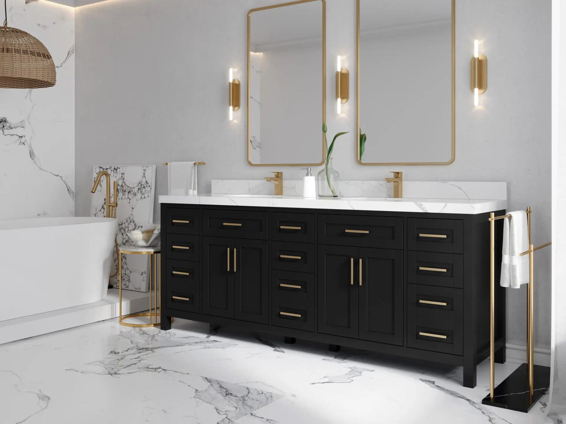 Cambridge 84 in. W x 22 in. D Double Sink Bathroom Vanity