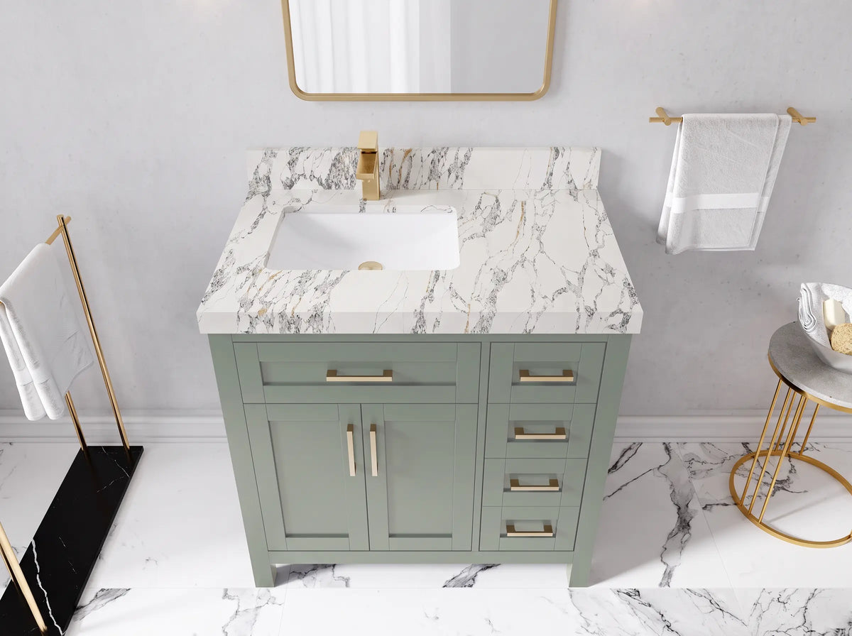 Cambridge 36 in. W x 22 in. D Left Offset Sink Bathroom Vanity