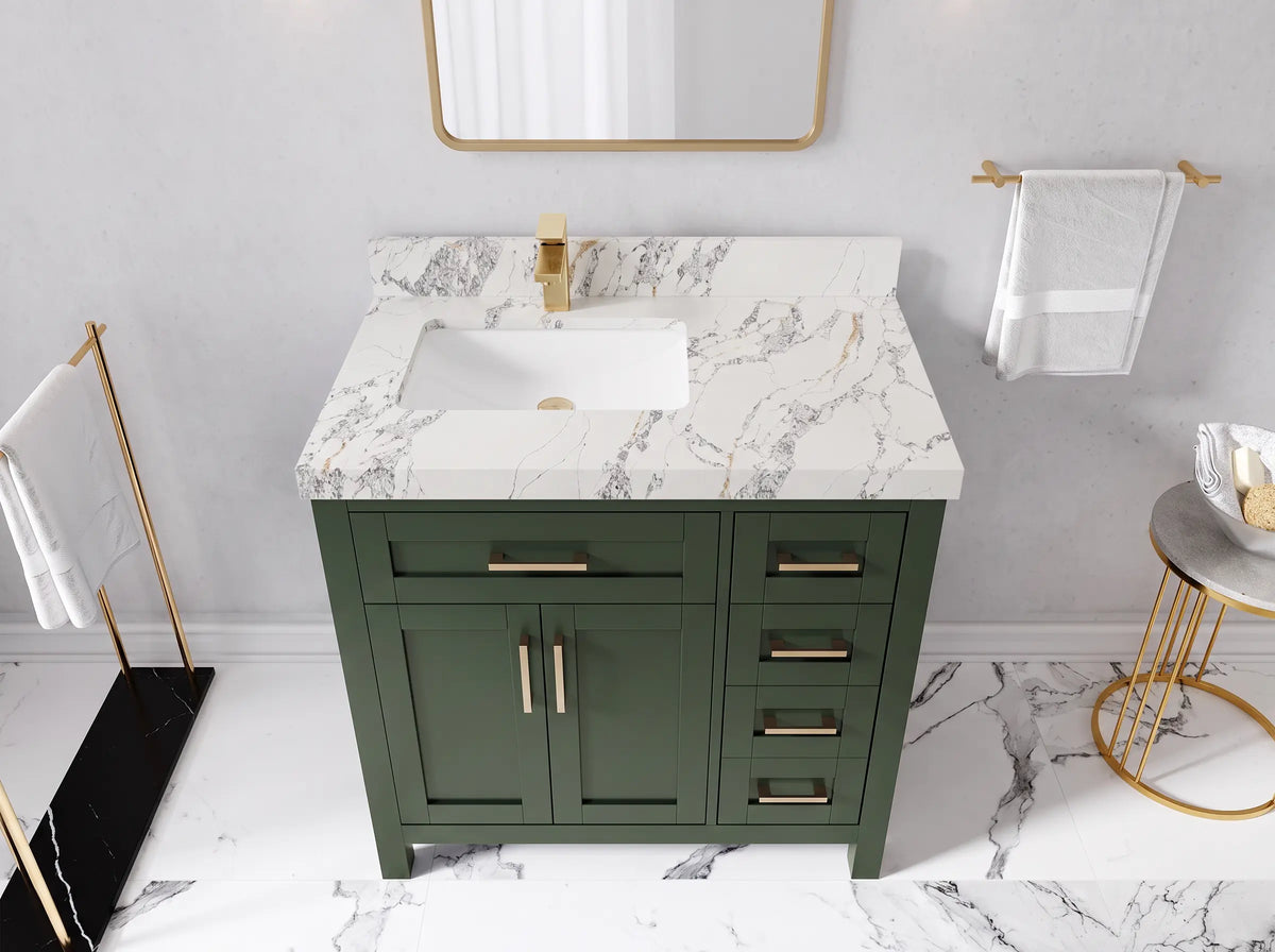 Cambridge 36 in. W x 22 in. D Left Offset Sink Bathroom Vanity