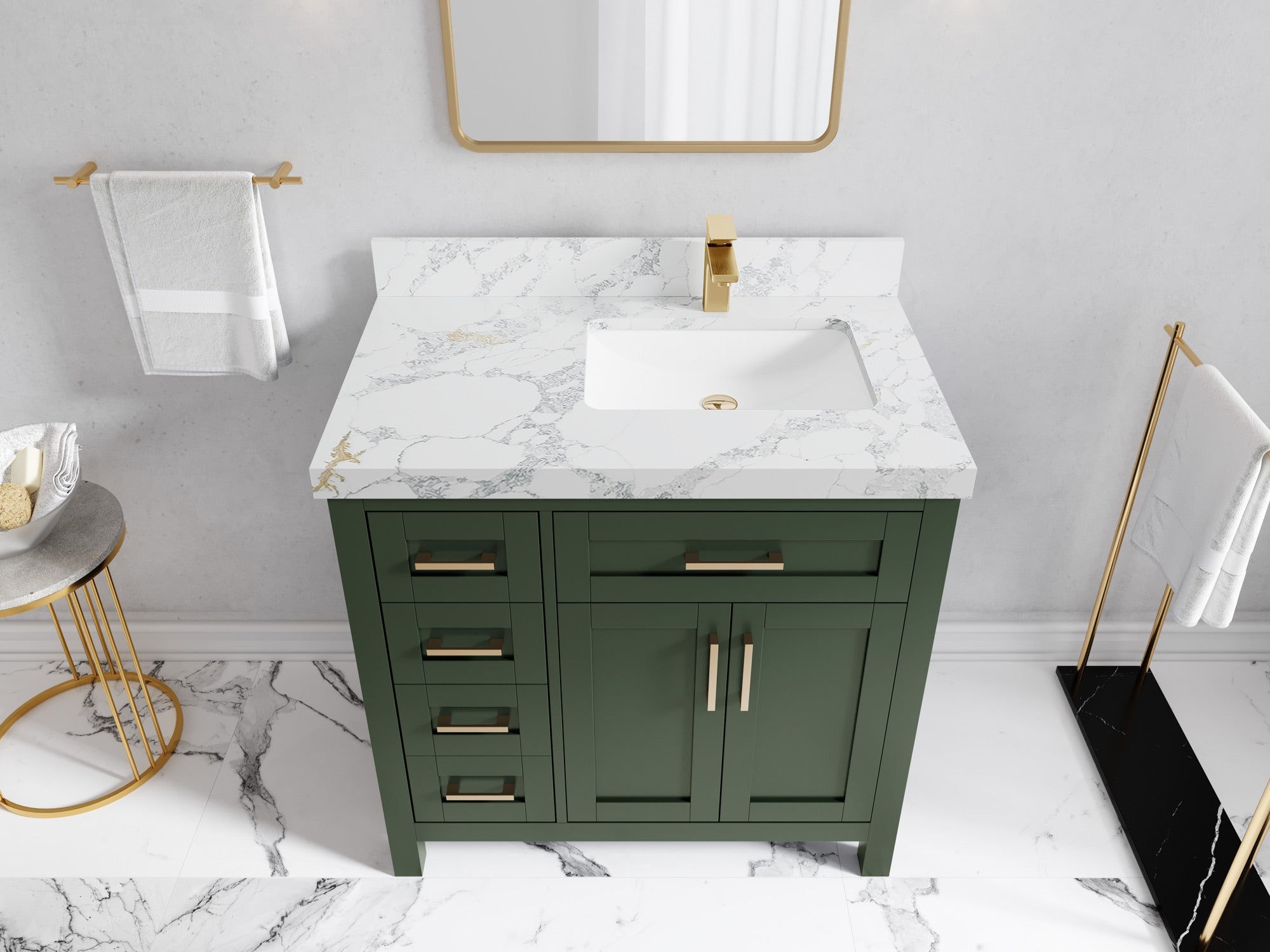 Cambridge 36 in. W x 22 in. D Right Offset Sink Bathroom Vanity