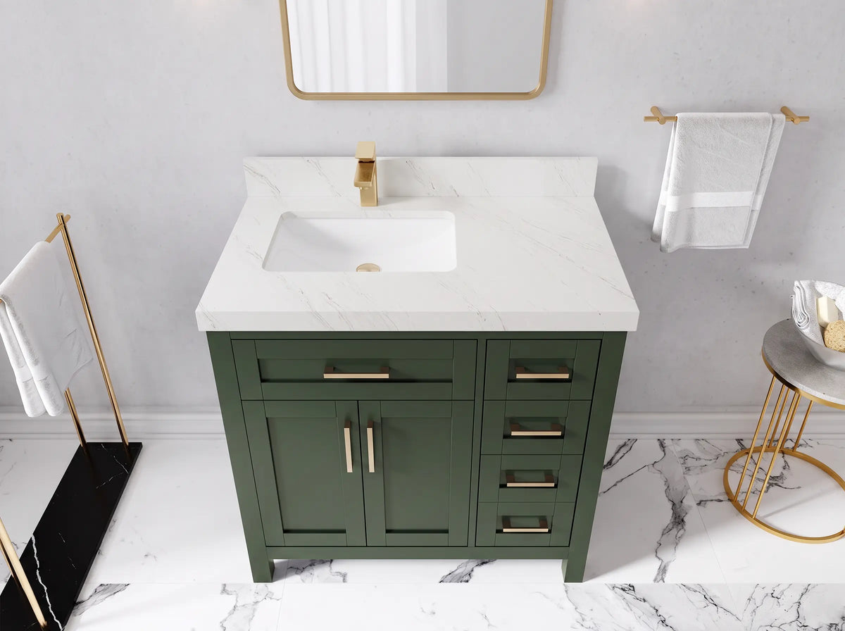 Cambridge 36 in. W x 22 in. D Left Offset Sink Bathroom Vanity