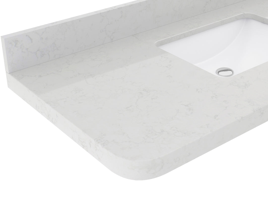 Houston 36 in. W x 22 in. D Free Standing Curved Edge Right Offset Sink Bathroom Vanity