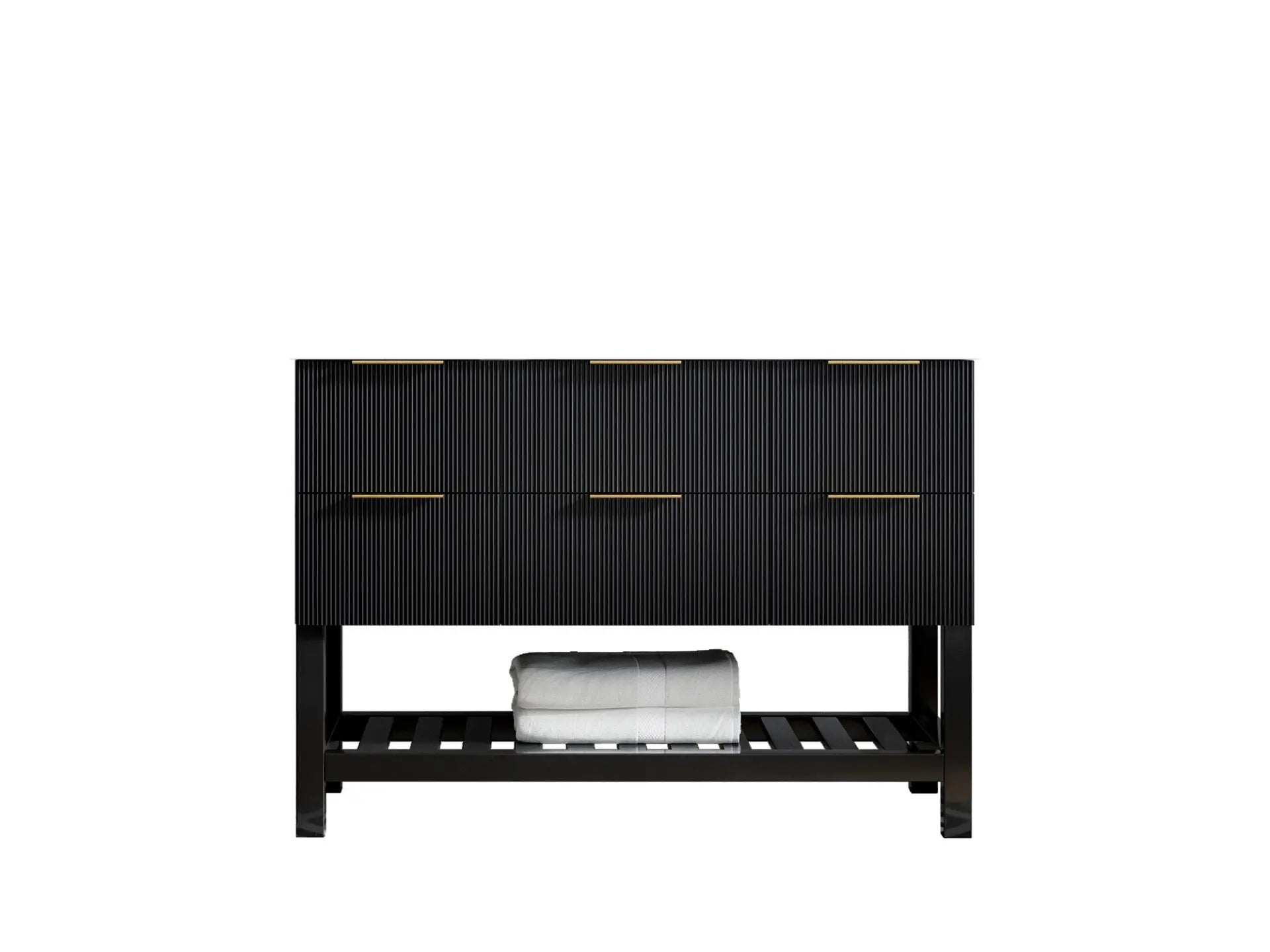 Catalina 48 in. W x 22 in. D Single Sink Bathroom Vanity in Black with Countertop - Cabinet Only