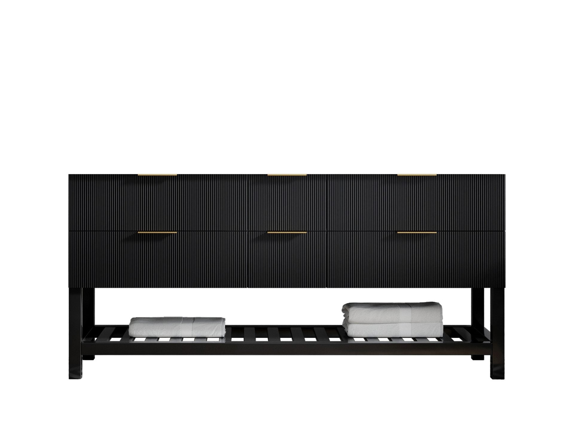 Catalina 72 in. W x 22 in. D Double Sink Bathroom Vanity in Black with Countertop - Cabinet Only