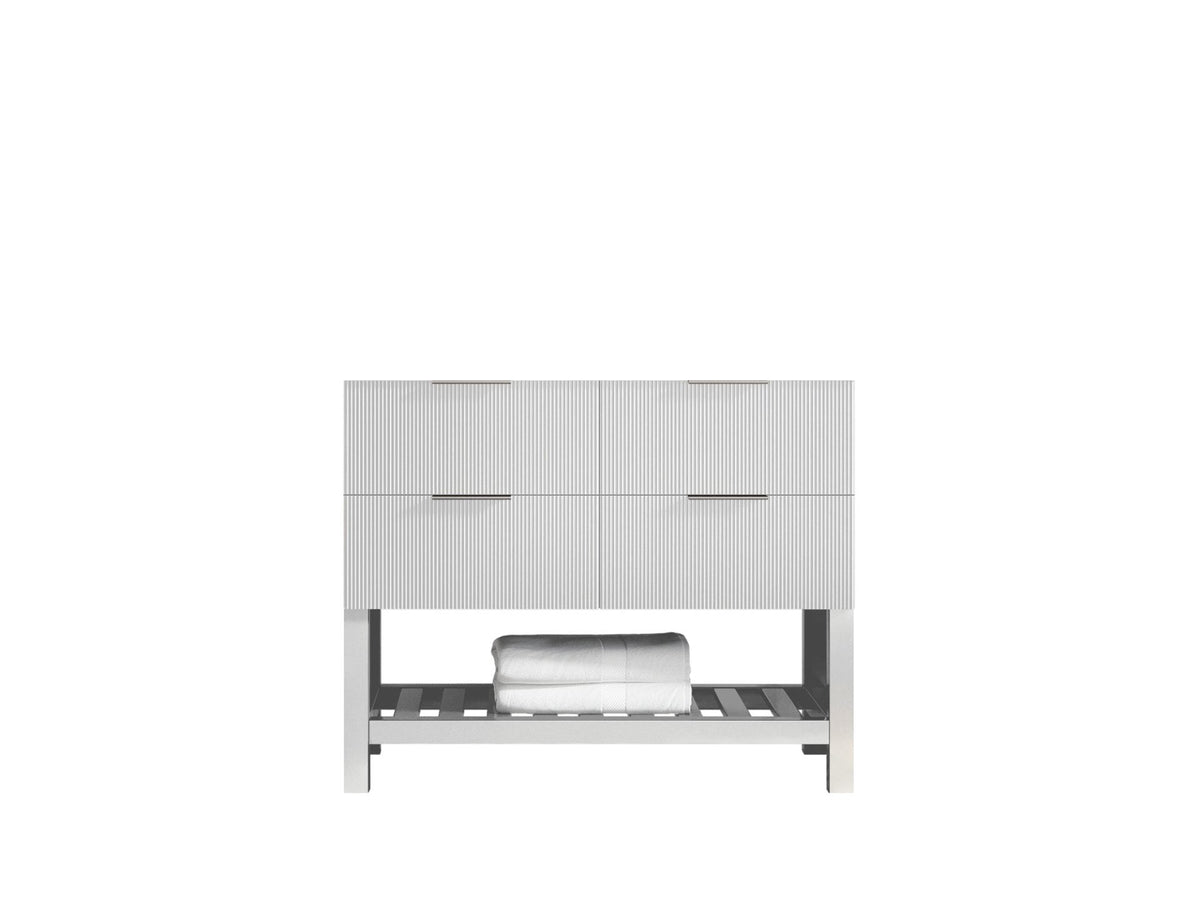 Catalina 42 in. W x 22 in. D Single Sink Bathroom Vanity in White with Countertop - Cabinet Only