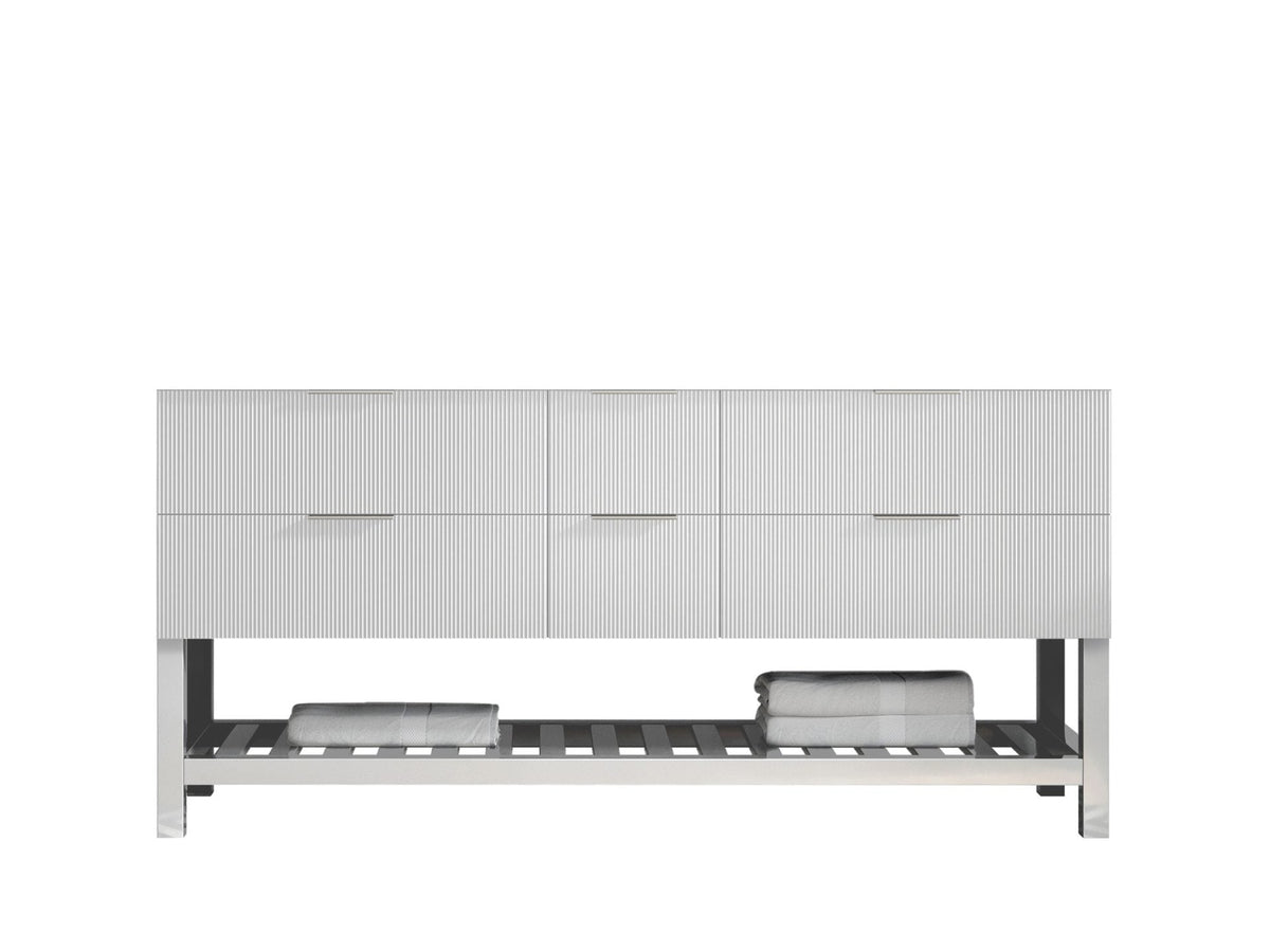 Catalina 72 in. W x 22 in. D Double Sink Bathroom Vanity in White with Countertop - Cabinet Only