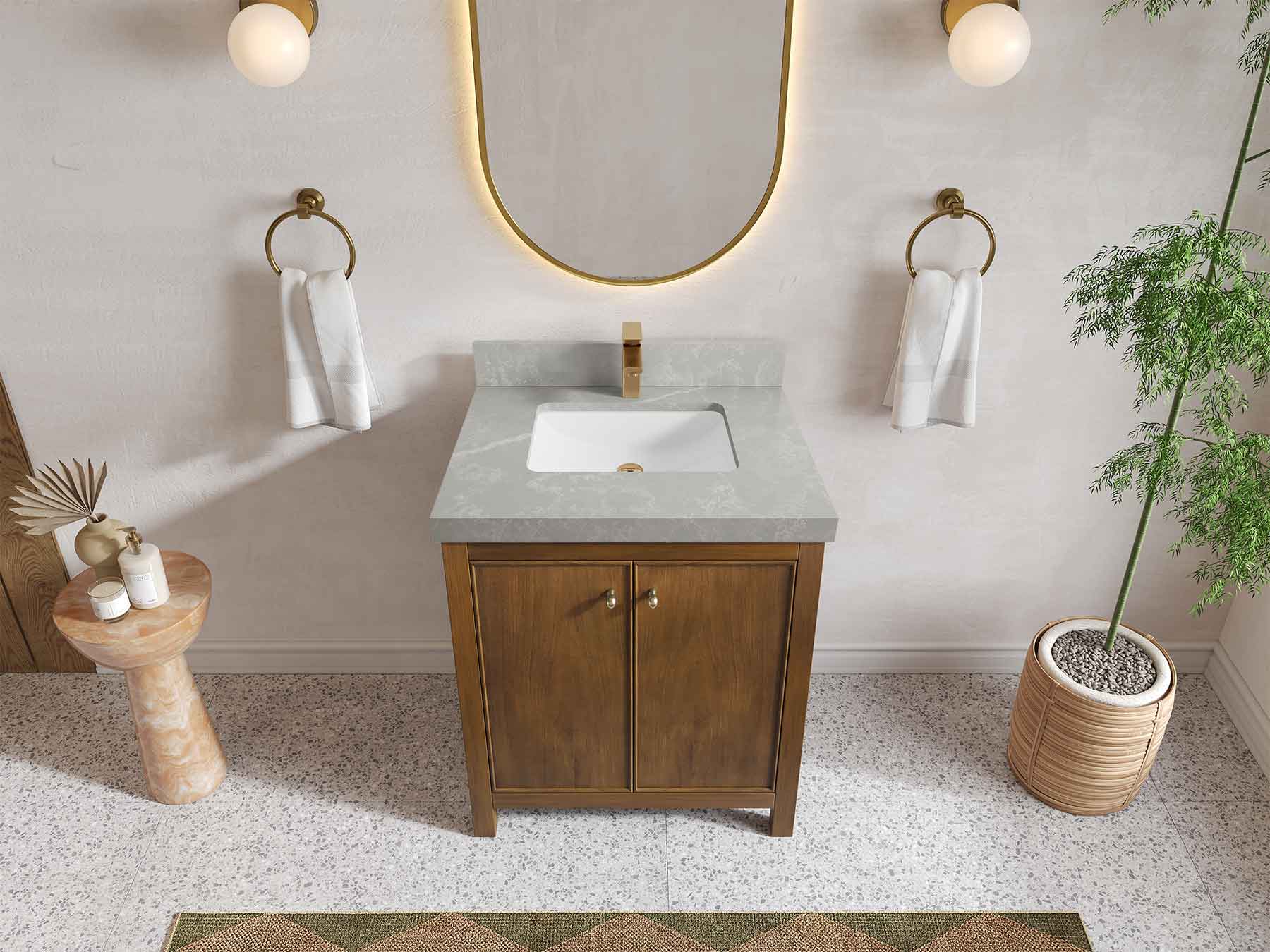 Chicago Teak 30 in. W x 22 in. D Single Sink Bathroom Vanity