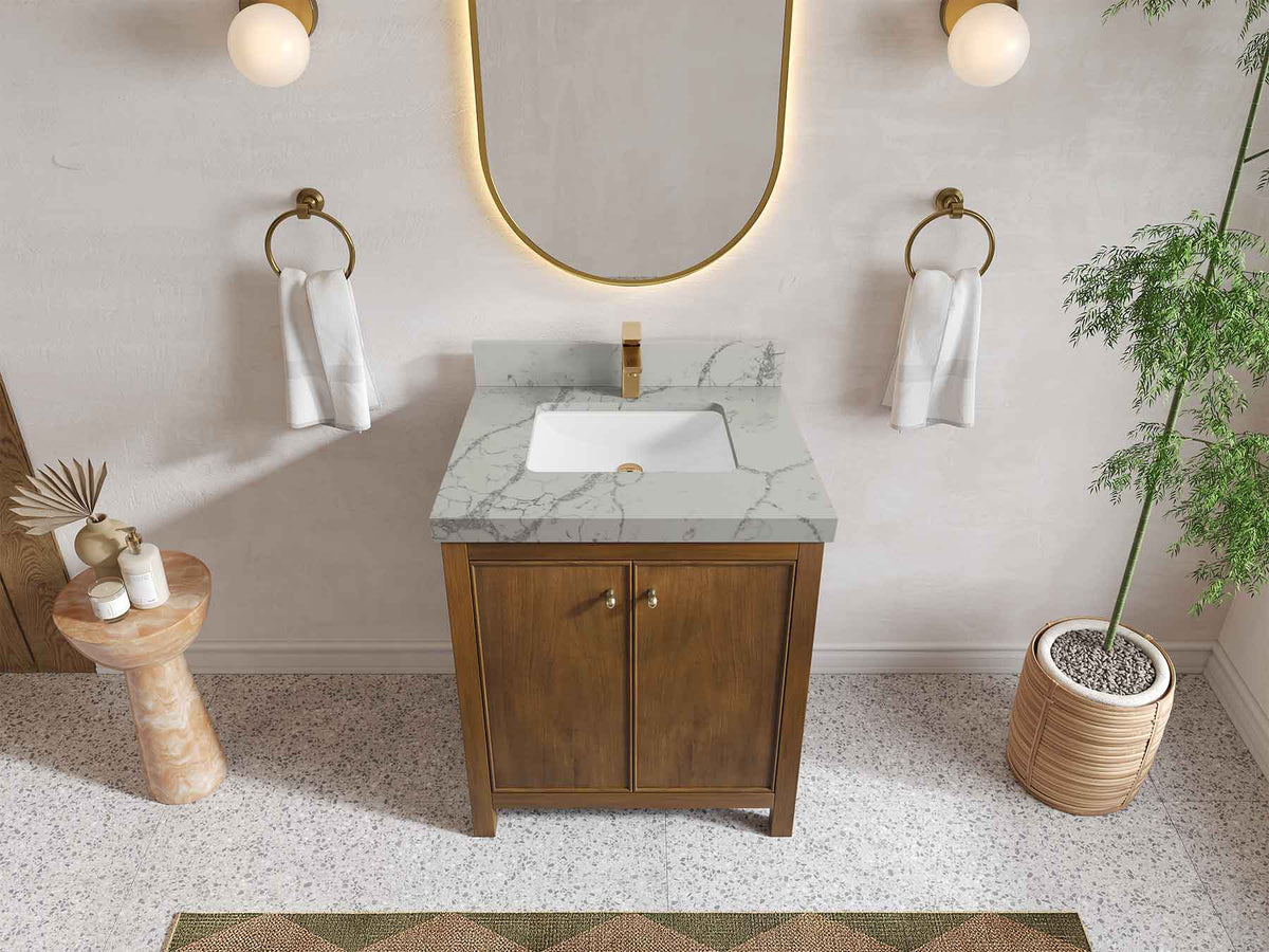 Chicago Teak 30 in. W x 22 in. D Single Sink Bathroom Vanity