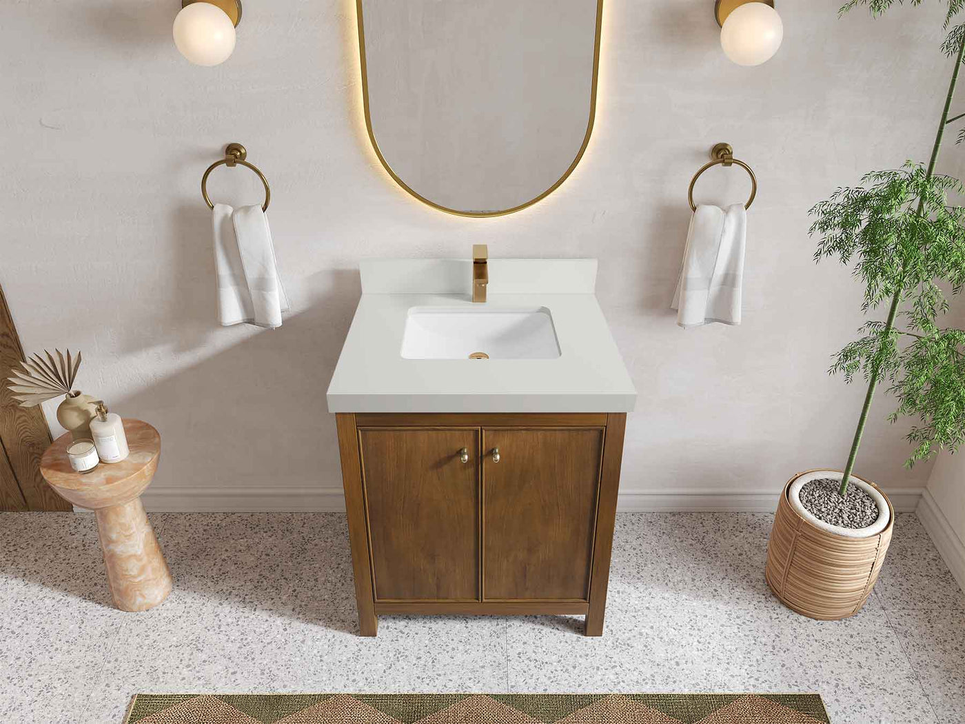 Chicago Teak 30 in. W x 22 in. D Single Sink Bathroom Vanity