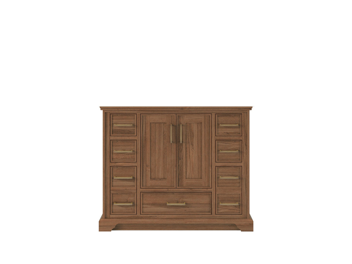 Charlotte Teak 42 in. W x 22 in. D Single Sink Bathroom Vanity in Dark Natural - Cabinet Only