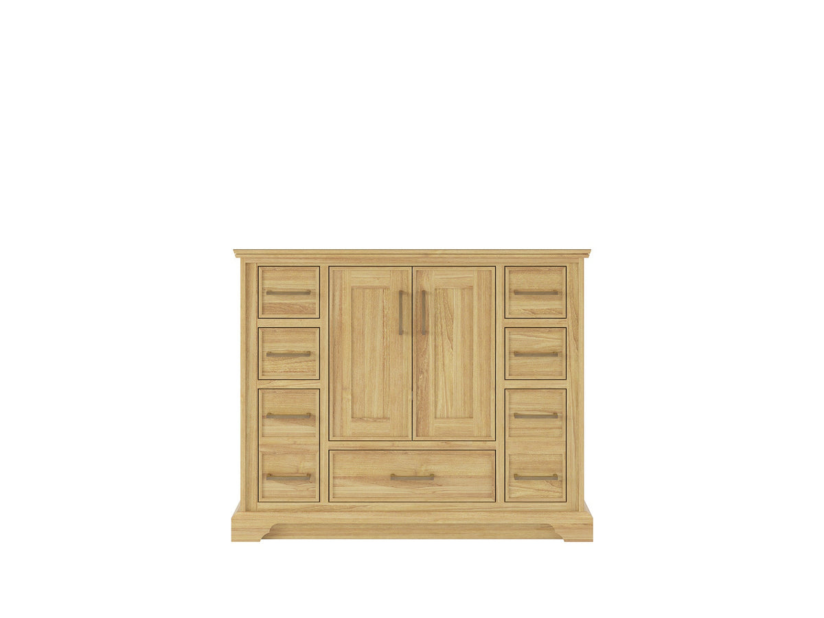 Charlotte Teak 42 in. W x 22 in. D Single Sink Bathroom Vanity in Light Natural - Cabinet Only
