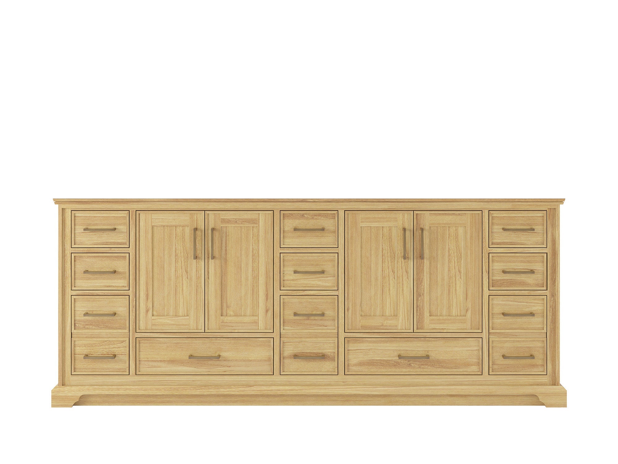 Charlotte Teak 84 in. W x 22 in. D Double Sink Bathroom Vanity in Light Natural - Cabinet Only