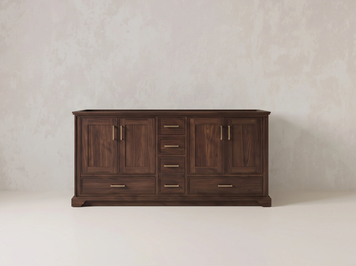 Charlotte Teak Wood 72 in. W x 22 in. D Double Sink Bathroom Vanity