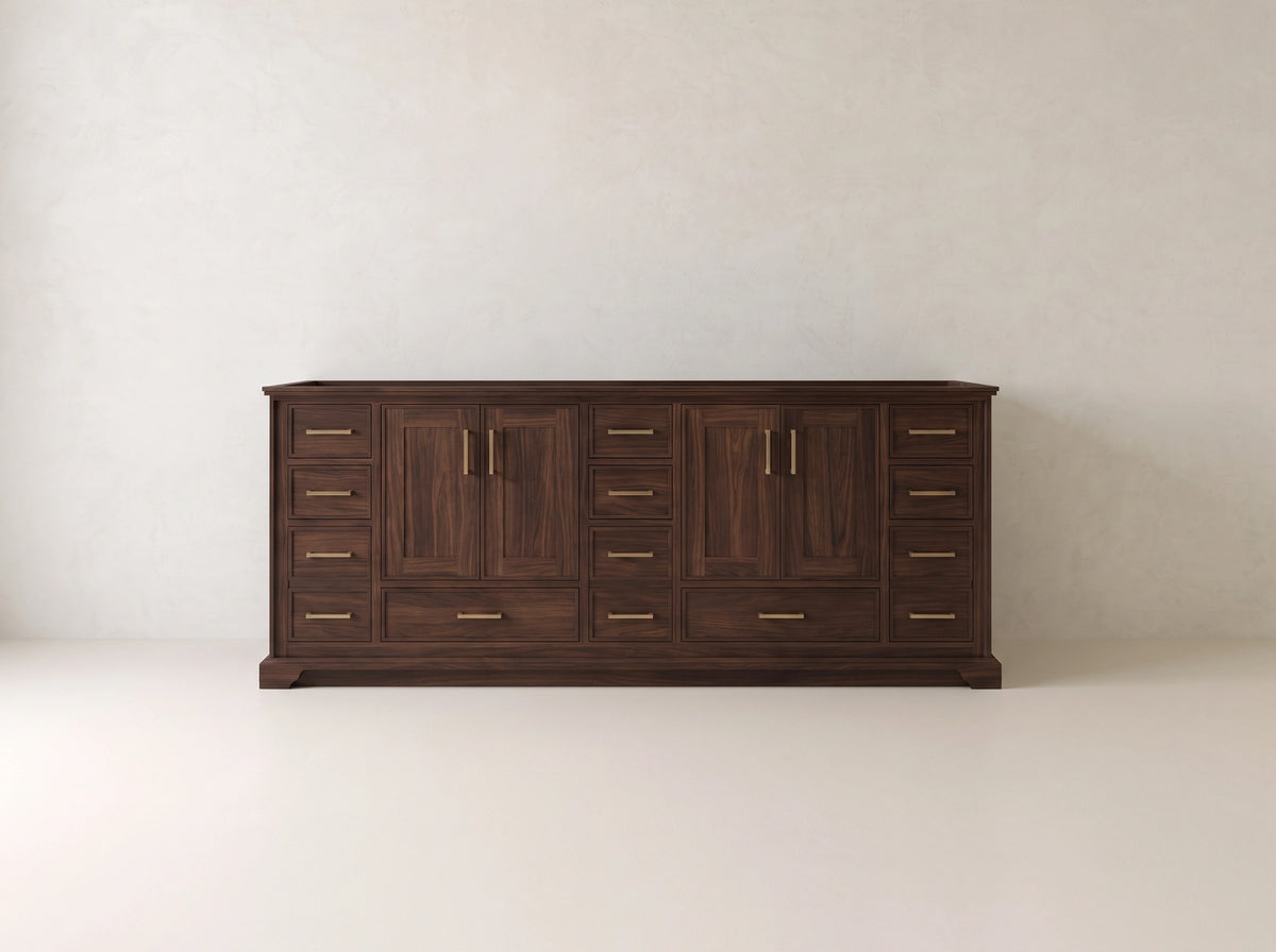 Charlotte Teak Wood 84 in. W x 22 in. D Double Sink Bathroom Vanity
