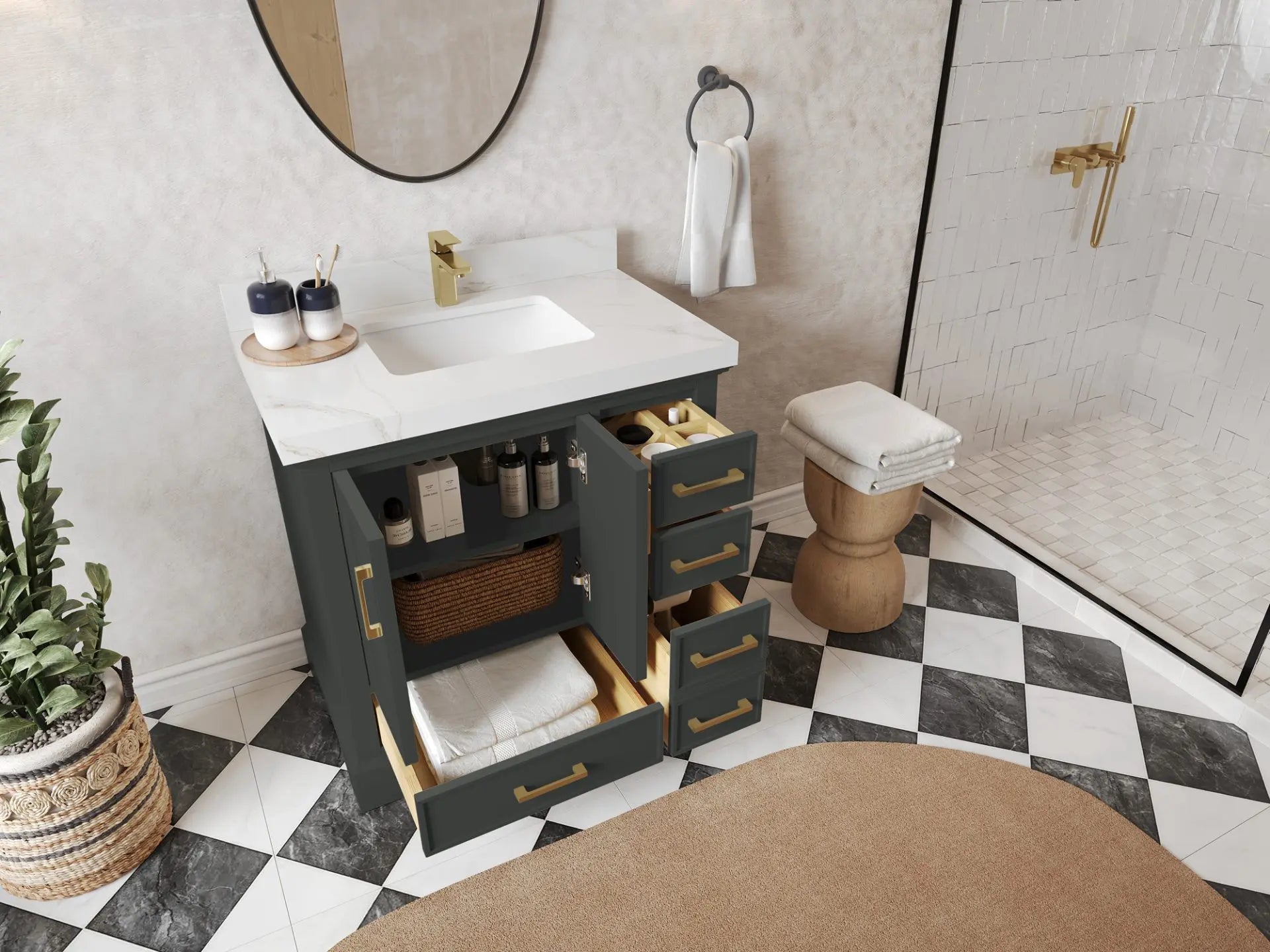 Charlotte 36 in. W x 22 in. D Center Sink Bathroom Vanity