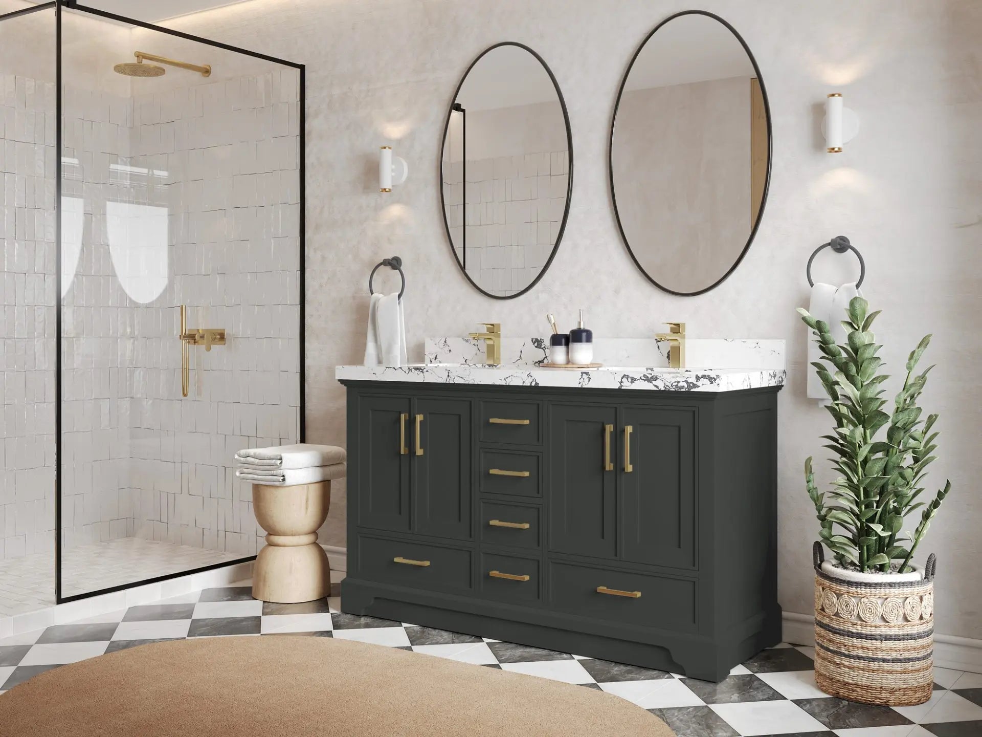 Charlotte 60 in. W x 22 in. D Double Sink Bathroom Vanity