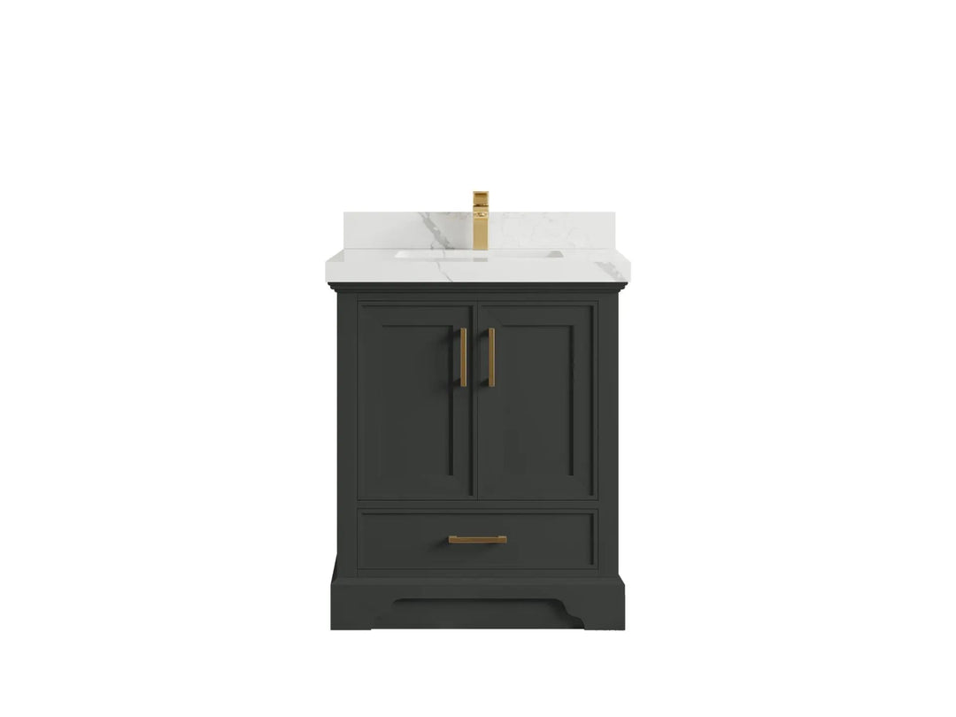 Charlotte Slim Shaker Bathroom Vanity – White Oak, Teak Wood, Painted with Quartz & Marble or Taj Mahal Quarzite - photo 46