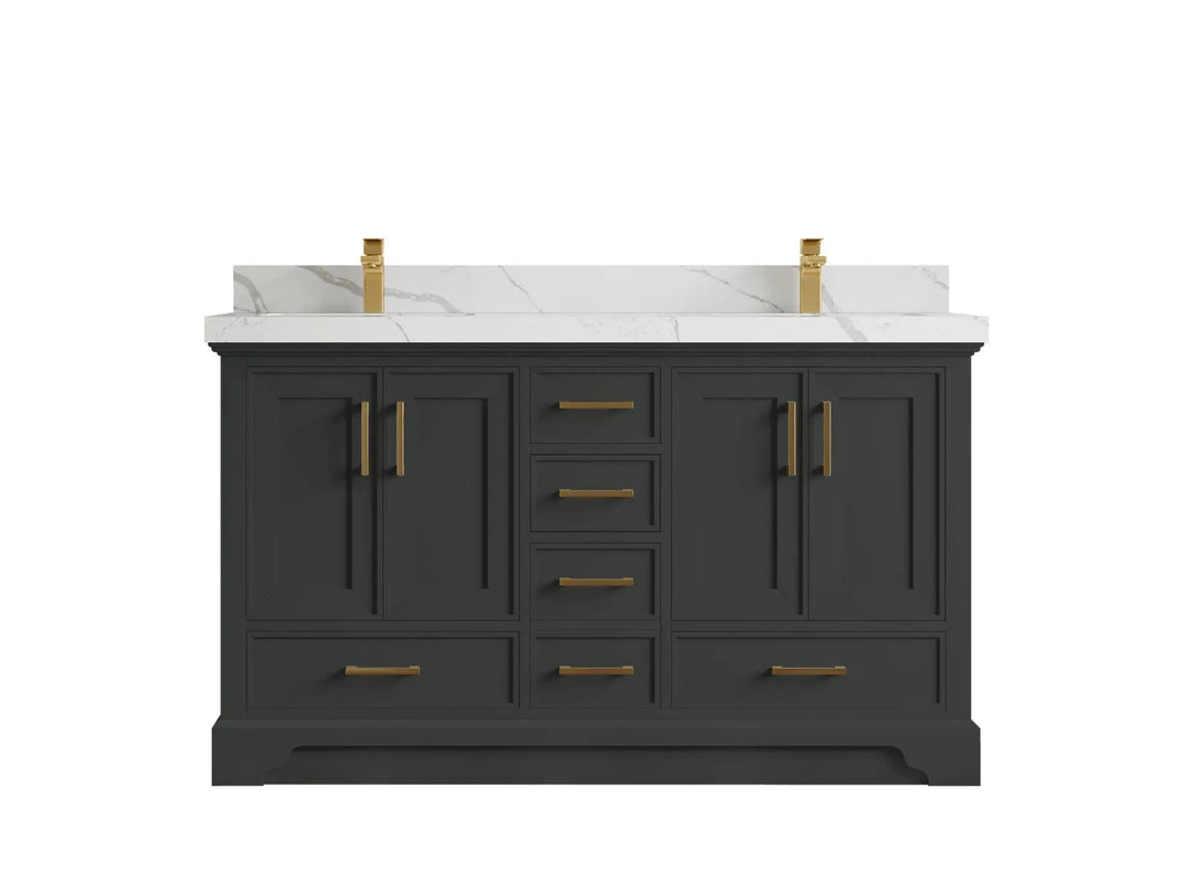 Charlotte Slim Shaker Bathroom Vanity – White Oak, Teak Wood, Painted with Quartz & Marble or Taj Mahal Quarzite - photo 31