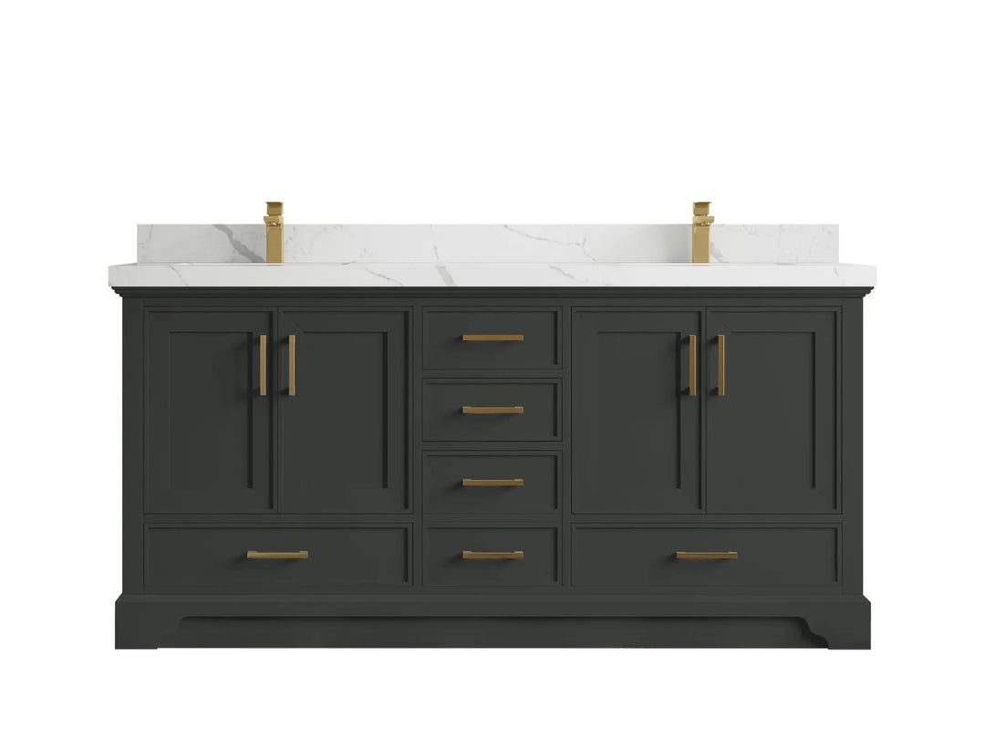 Charlotte Slim Shaker Bathroom Vanity – White Oak, Teak Wood, Painted with Quartz & Marble or Taj Mahal Quarzite - photo 28