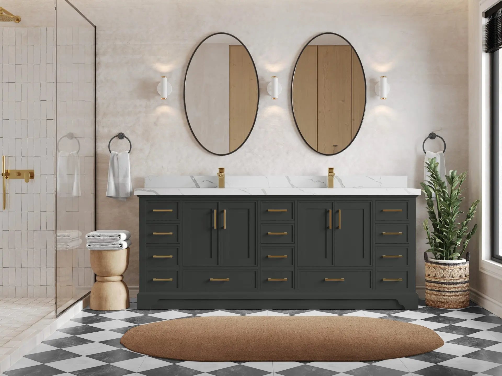 Charlotte 84 in. W x 22 in. D Double Sink Bathroom Vanity