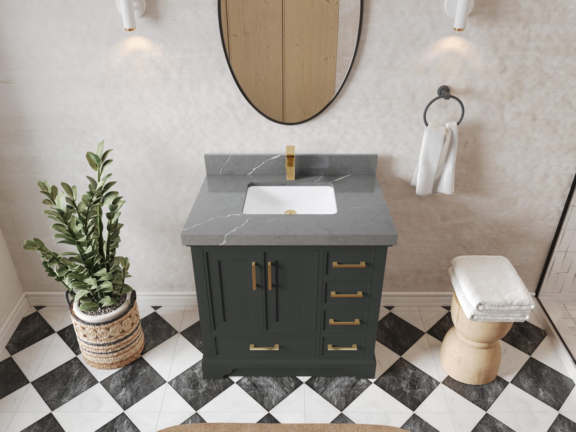 Charlotte 36 in. W x 22 in. D Center Sink Bathroom Vanity