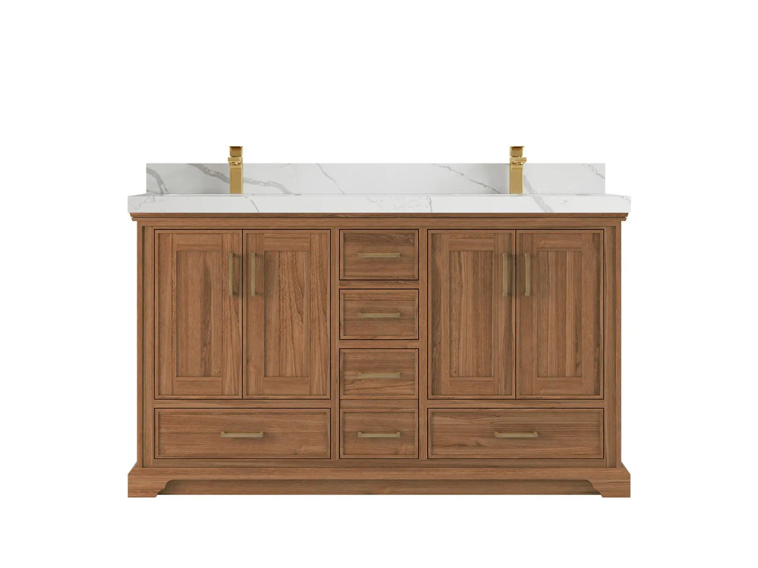 Charlotte Slim Shaker Bathroom Vanity – White Oak, Teak Wood, Painted with Quartz & Marble or Taj Mahal Quarzite - photo 23
