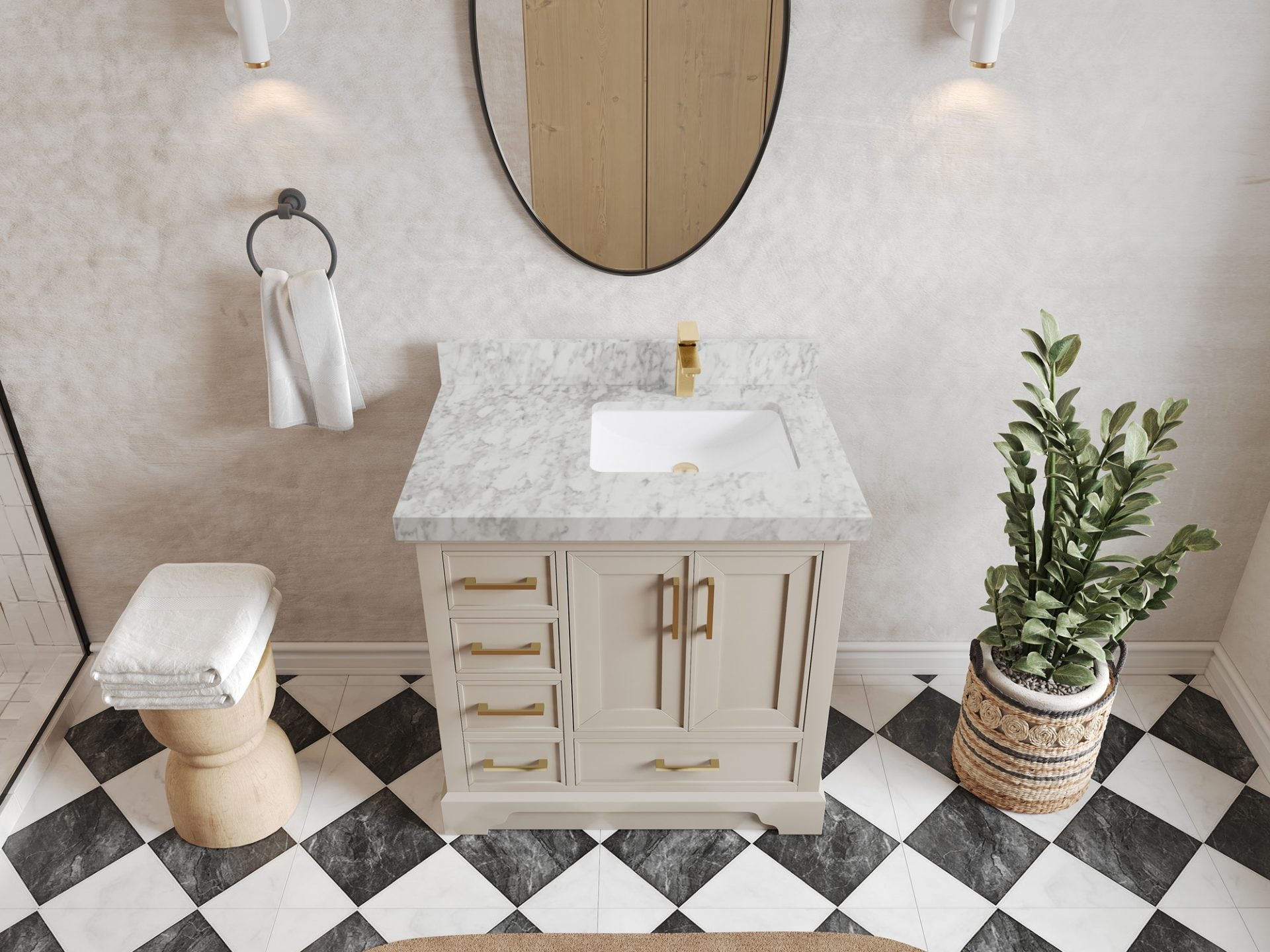 Charlotte 36 in. W x 22 in. D Right Offset Sink Bathroom Vanity
