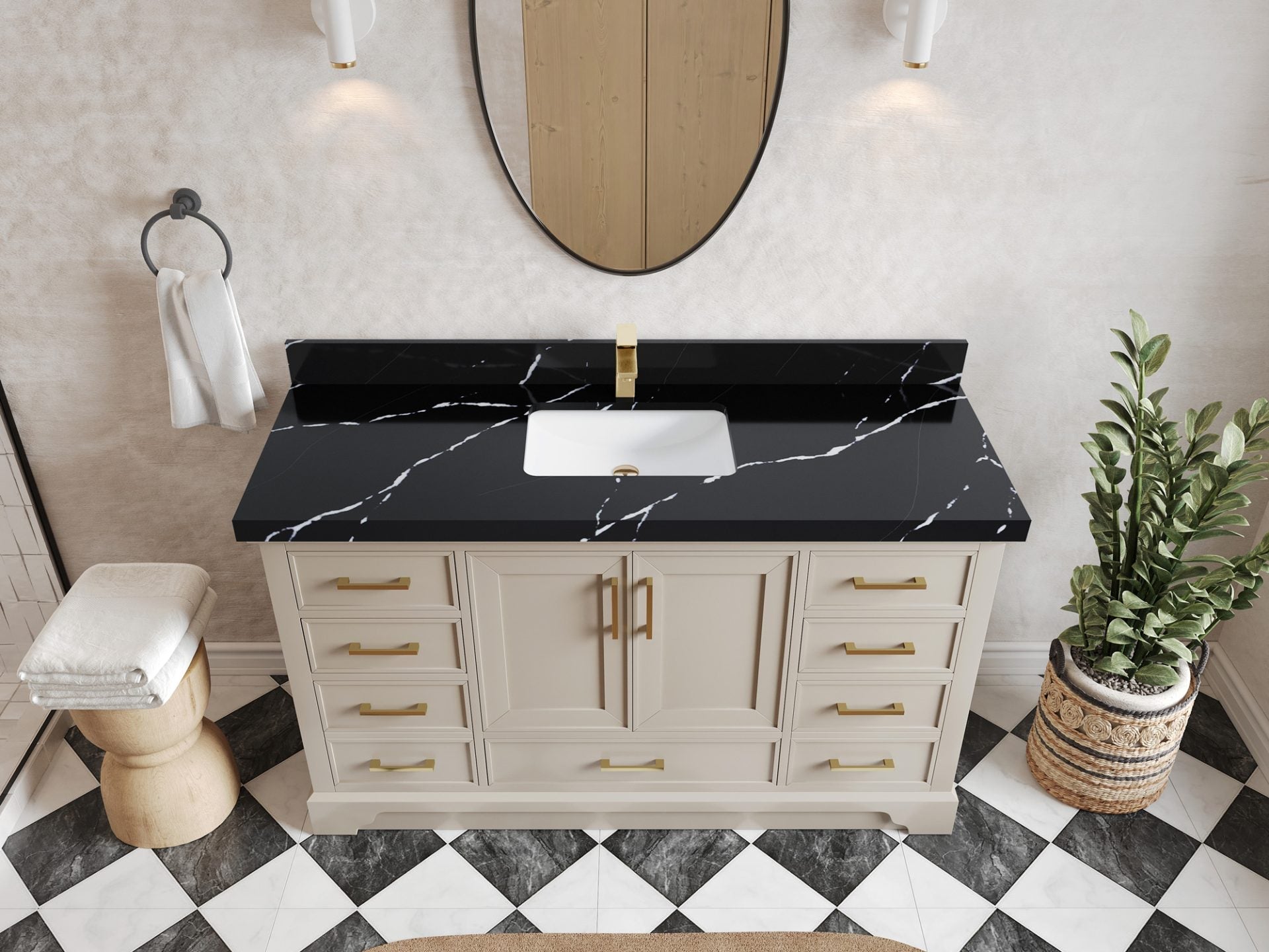 Charlotte 60 in. W x 22 in. D Single Sink Bathroom Vanity
