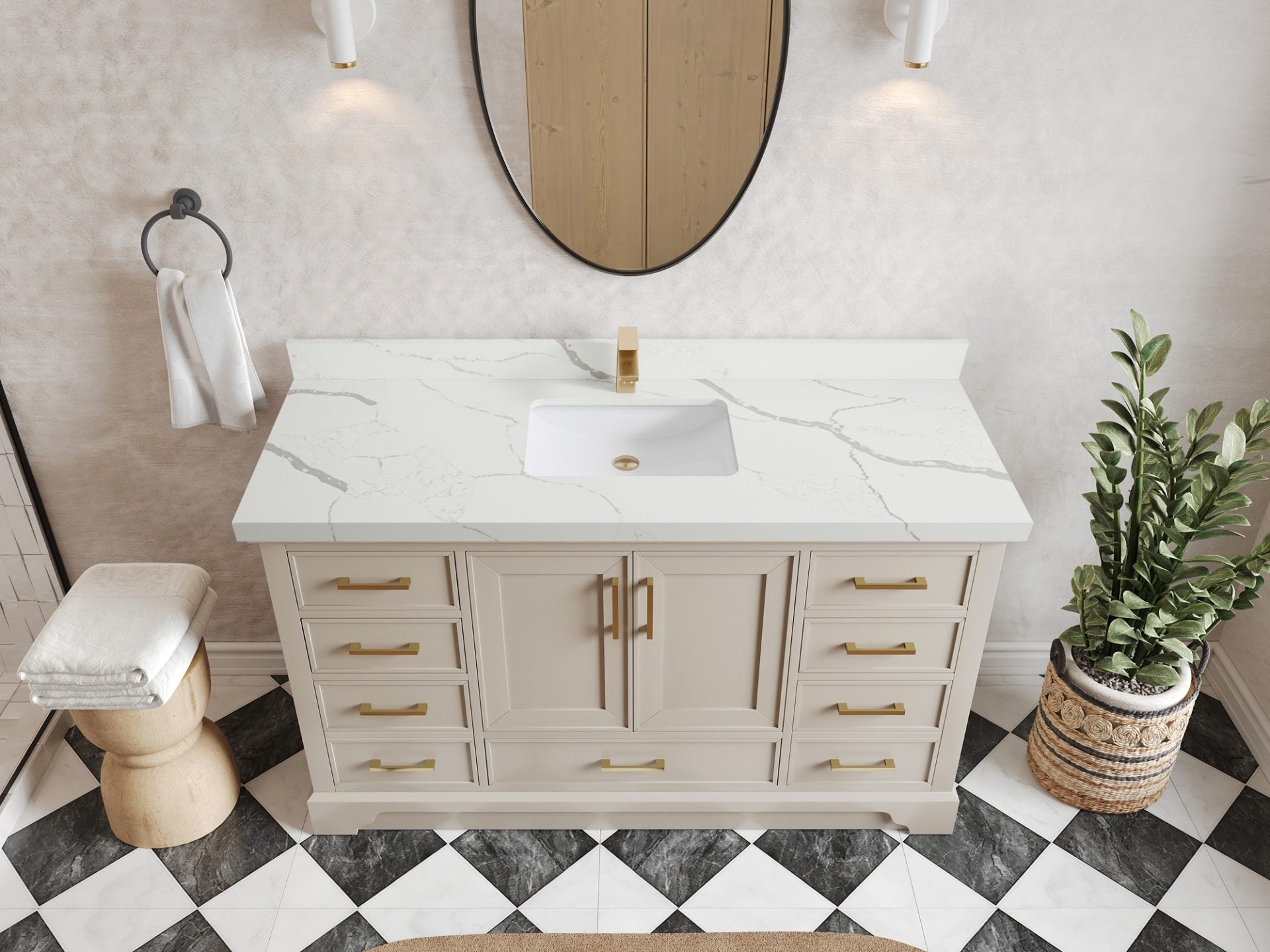 Charlotte 60 in. W x 22 in. D Single Sink Bathroom Vanity